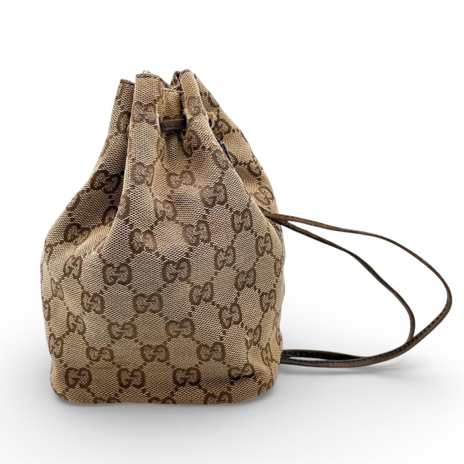 Gucci Gucci - Vintage GG Canvas Drawstring Bucket Bag Size ONE SIZE - 3 Thumbnail