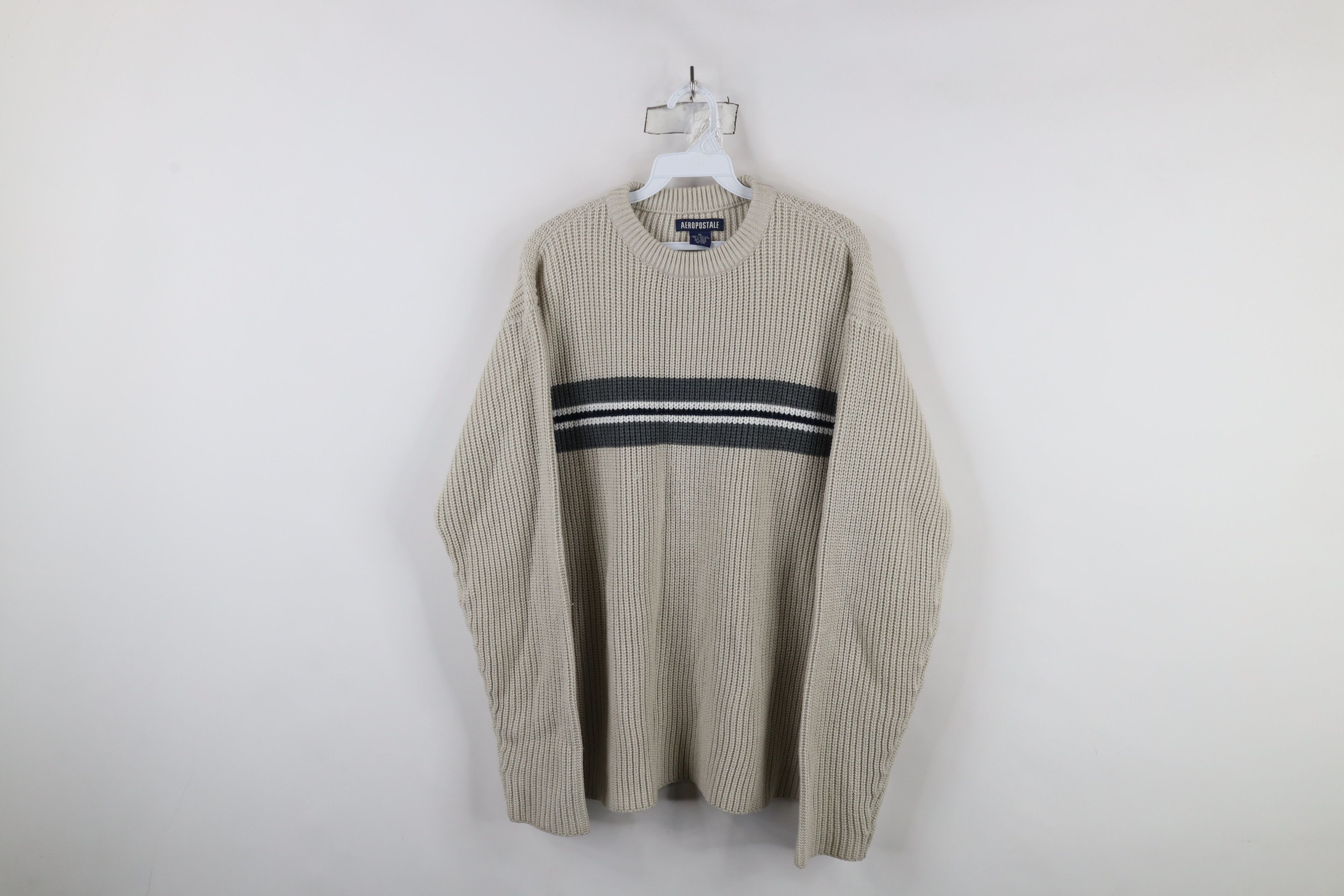 Aeropostale × Vintage Vintage 90s Y2K Aeropostale Block Chunky Ribbed Knit Sweater Size US XL / EU 56 / 4 - 1 Thumbnail
