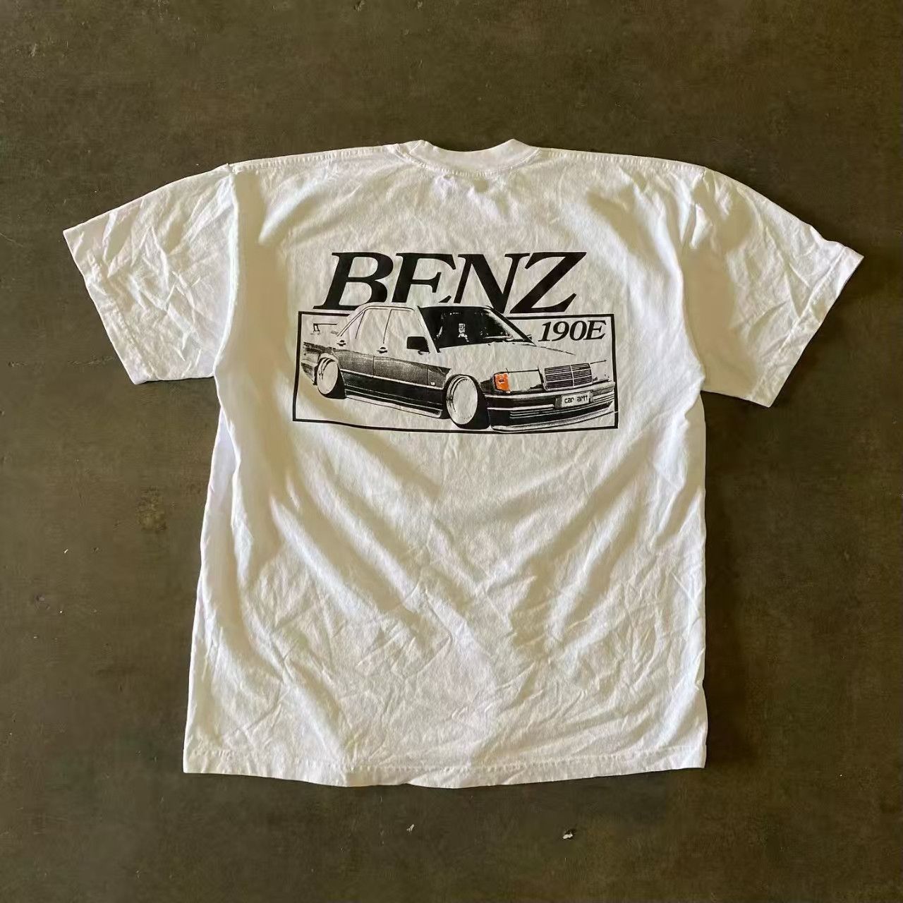 Vintage White washed retro car print cotton t-shirt Size US M / EU 48-50 / 2 - 1 Thumbnail