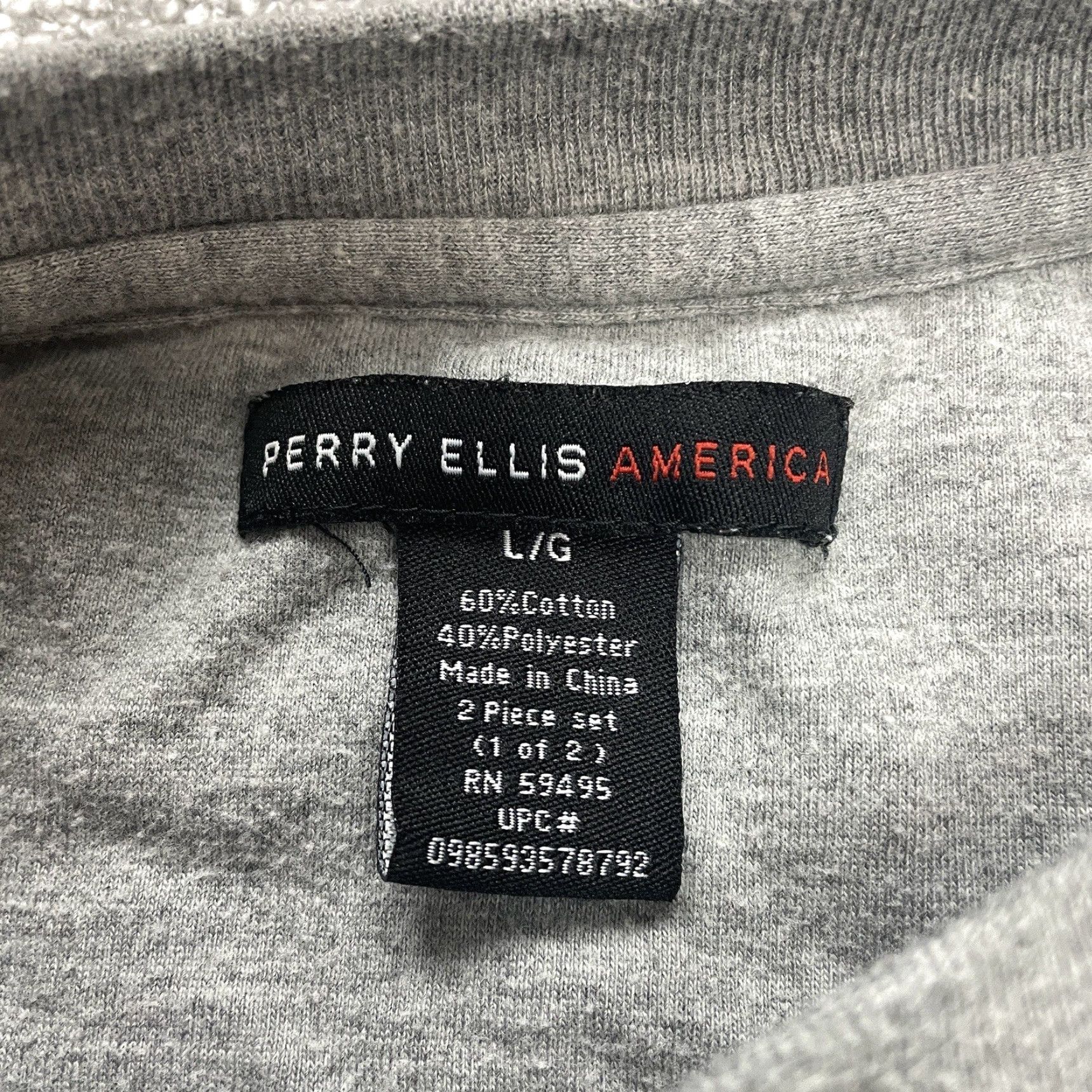Perry Ellis Perry Ellis America Shirt Mens Large Gray Grey Long Sleeve Pullover Basic Tee Size US L / EU 52-54 / 3 - 6 Thumbnail