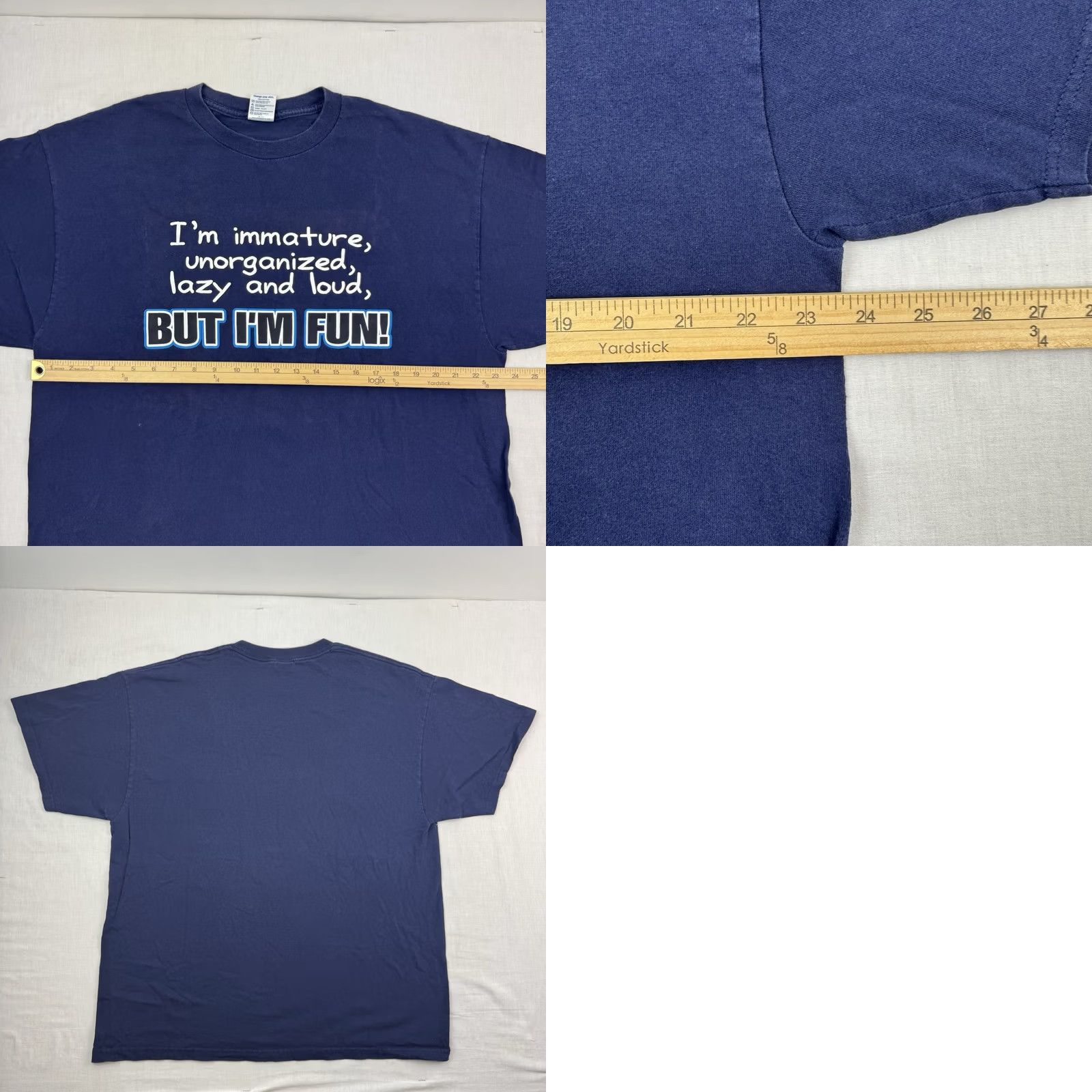 Delta VINTAGE Immature Funny T Shirt Adult XL Humor Sentence Graphic Y2K American Blue Mens Size US XL / EU 56 / 4 - 8 Thumbnail