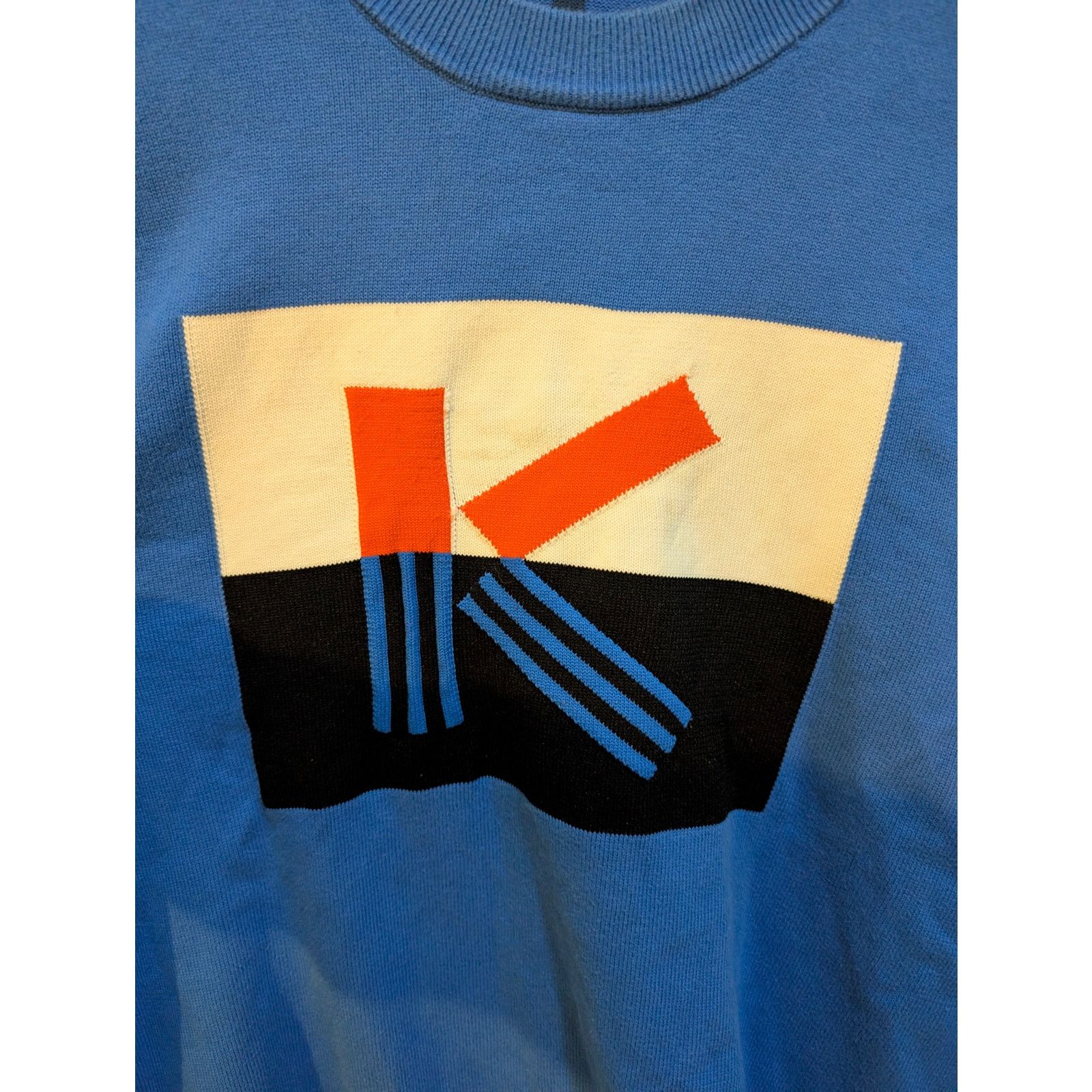 Kenzo Kenzo Paris Blue Letter Colorblock Sweater Sz L ($258 MSRP) Size US L / EU 52-54 / 3 - 3 Thumbnail
