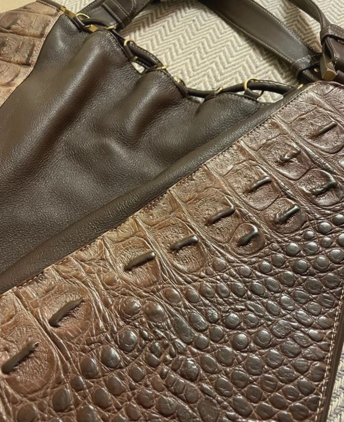 Other Vintage brown crocodile leather hobo bag Size ONE SIZE - 6 Thumbnail