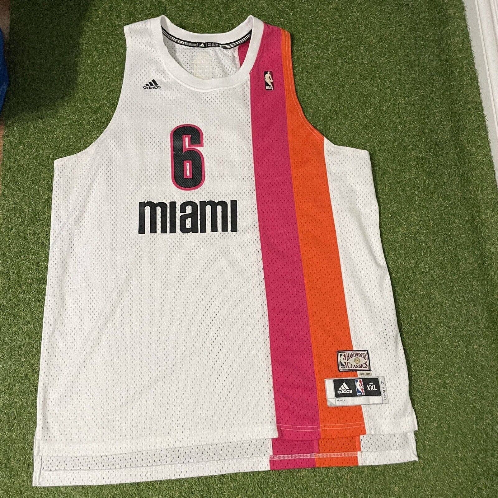 Adidas LeBron James Miami Heat Hardwood Floridians Jersey 2XL XXL Grailed