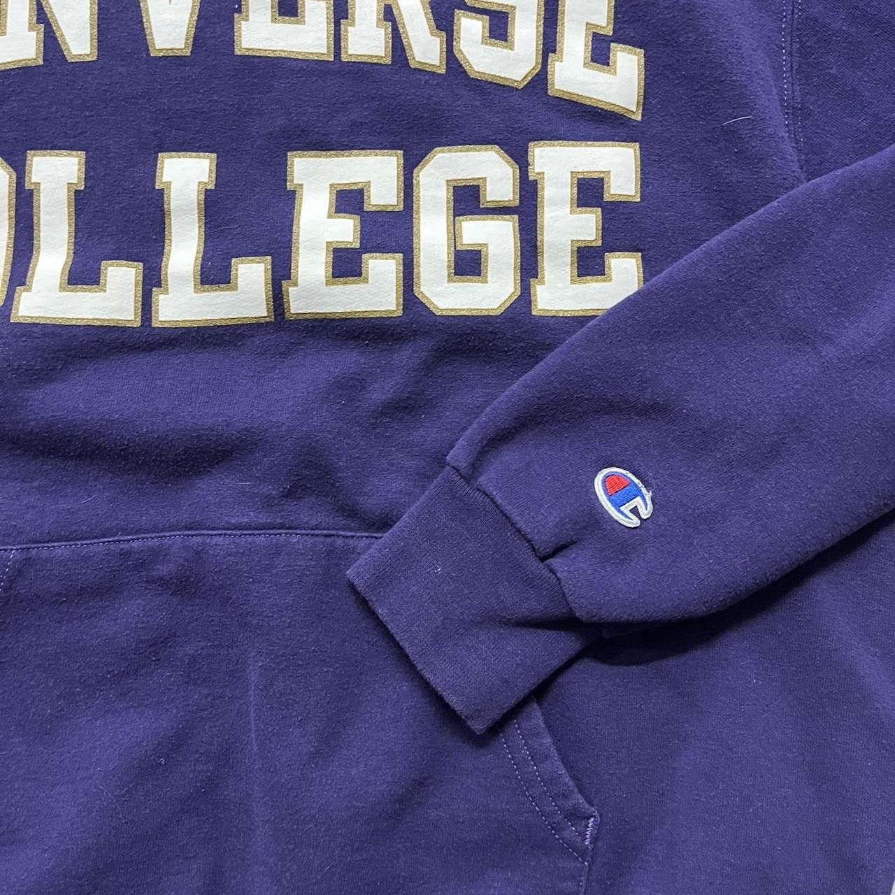 Champion × Vintage Crazy Vintage Y2K/2000s Purple Converse College Hoodie Size US M / EU 48-50 / 2 - 5 Thumbnail