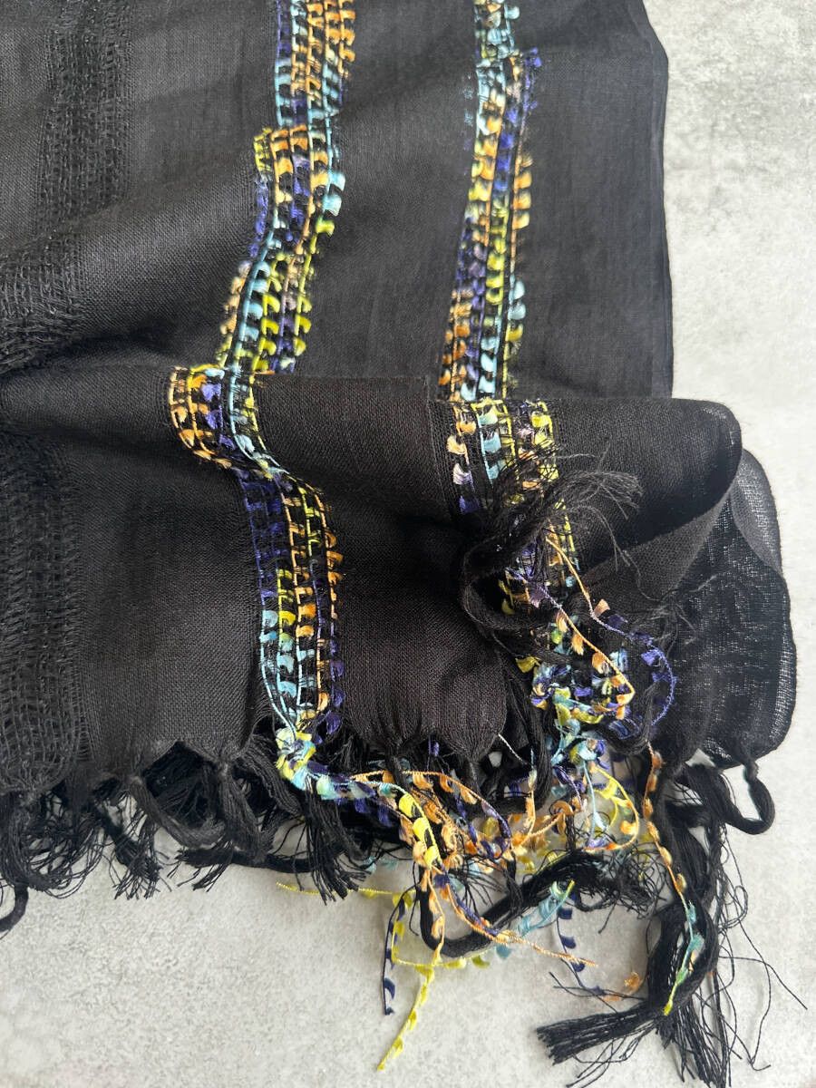 Yohji Yamamoto Yohji Yamamoto Pour Homme MODAL LINEN FLAG YARN STOLE SCARF Size ONE SIZE - 4 Thumbnail