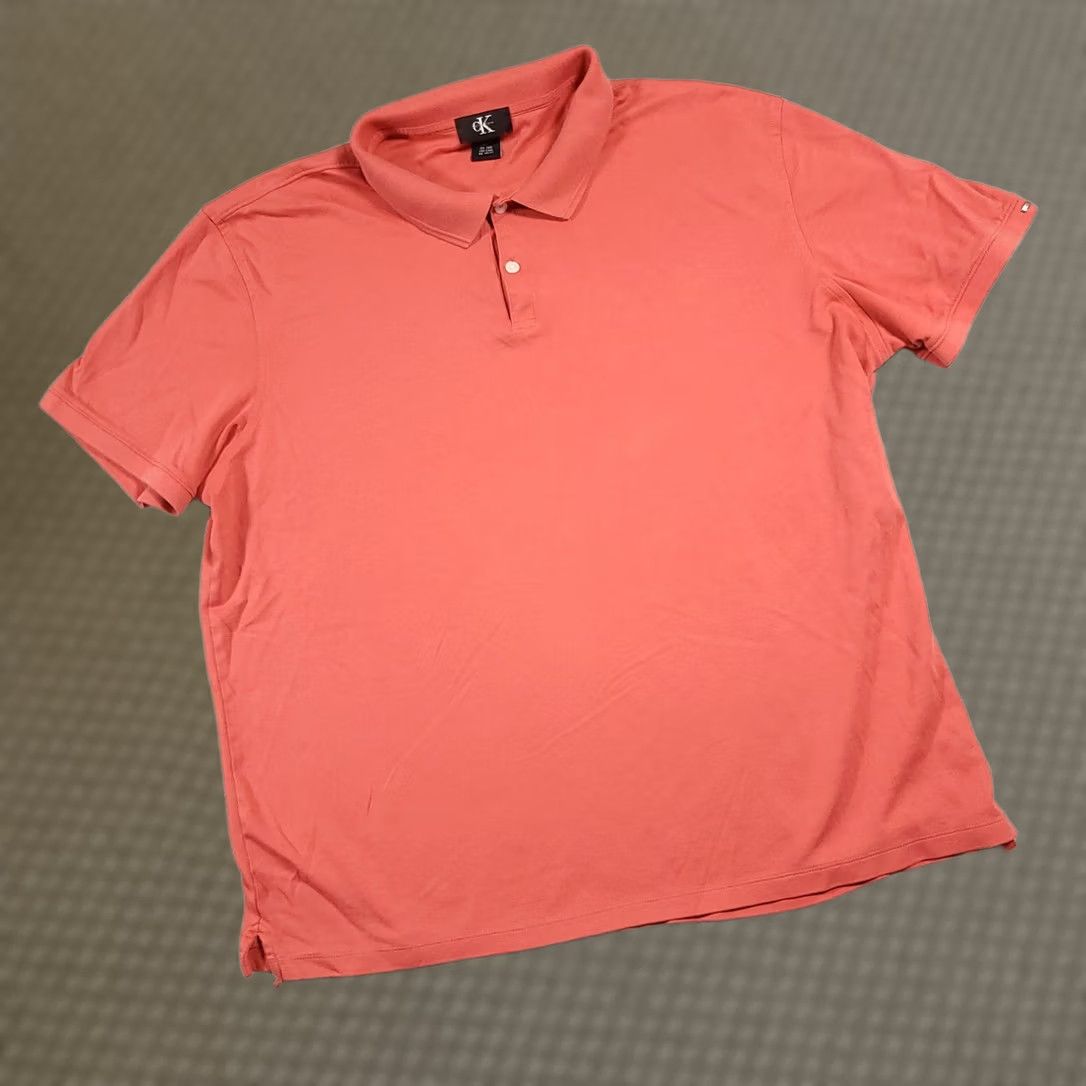 Calvin Klein Calvin Klein Polo Shirt Mens XL Salmon Pink Soft Cotton Short Sleeve Size US XL / EU 56 / 4 - 1 Thumbnail