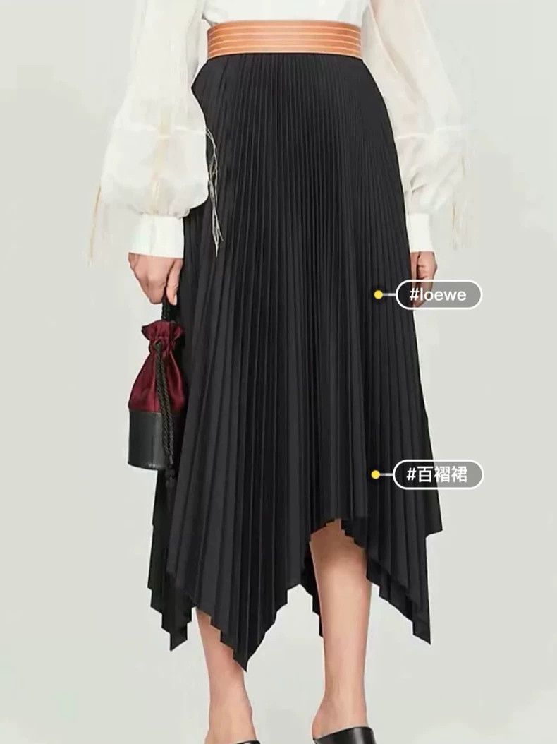 Loewe LOEWE Classic elegant matching leather pleated skirt Size 42" / US 20 - 2 Thumbnail