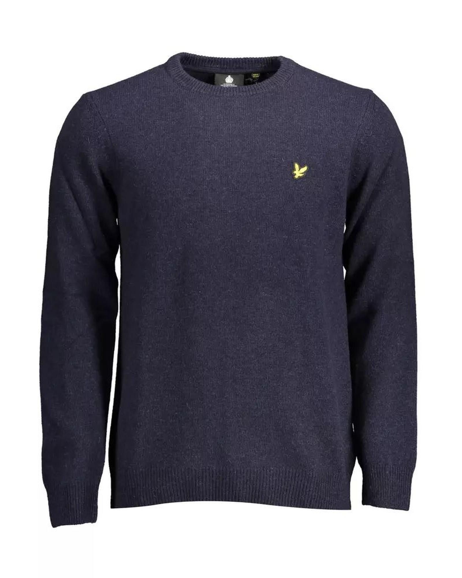 image of Lyle Scott Wool Shirt With Logo Application - Blue, Men's (Size Medium)