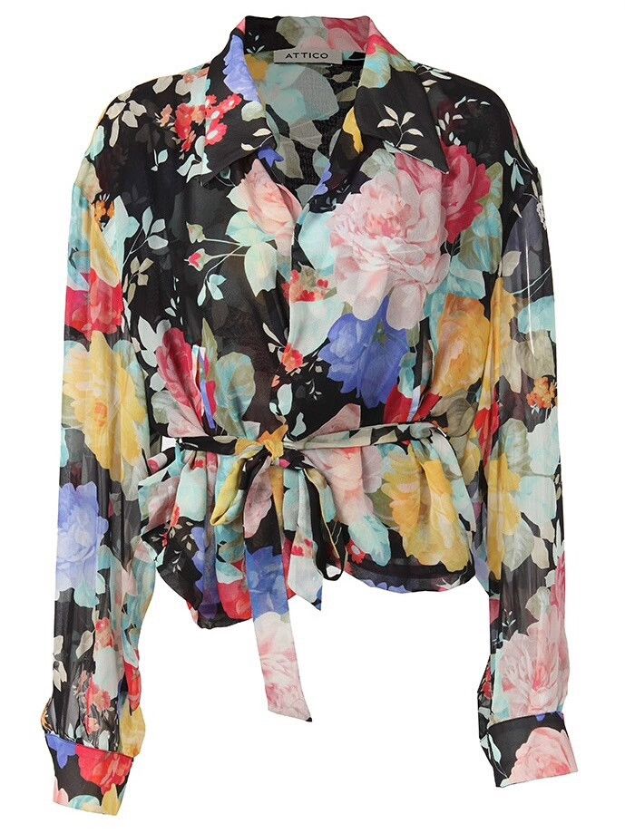 The Attico Attico Floral Silk Shirt for Women Size S / US 4 / IT 40 - 1 Thumbnail