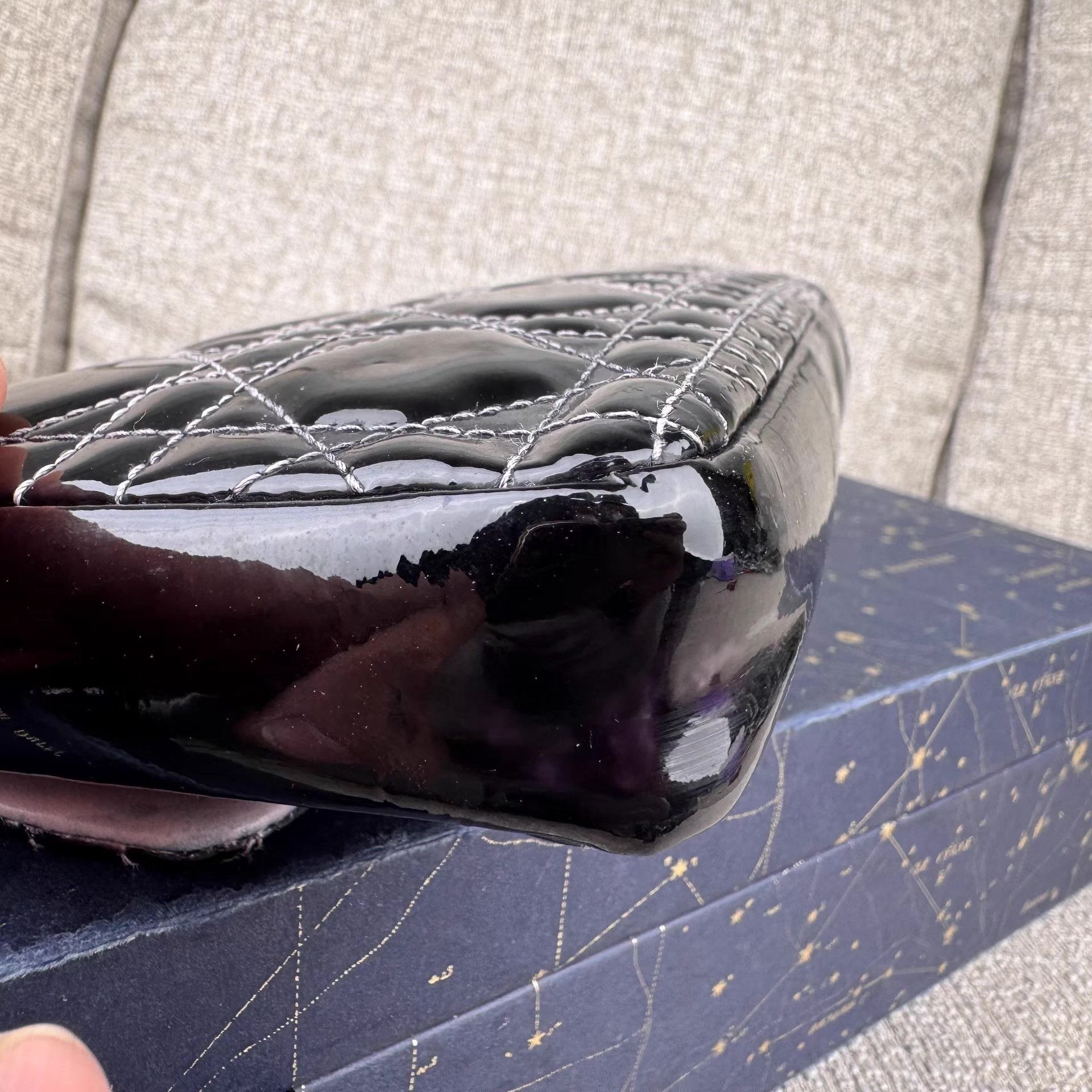 Dior Dior patent leather women's envelope bag Ｑ27 Size ONE SIZE - 6 Thumbnail