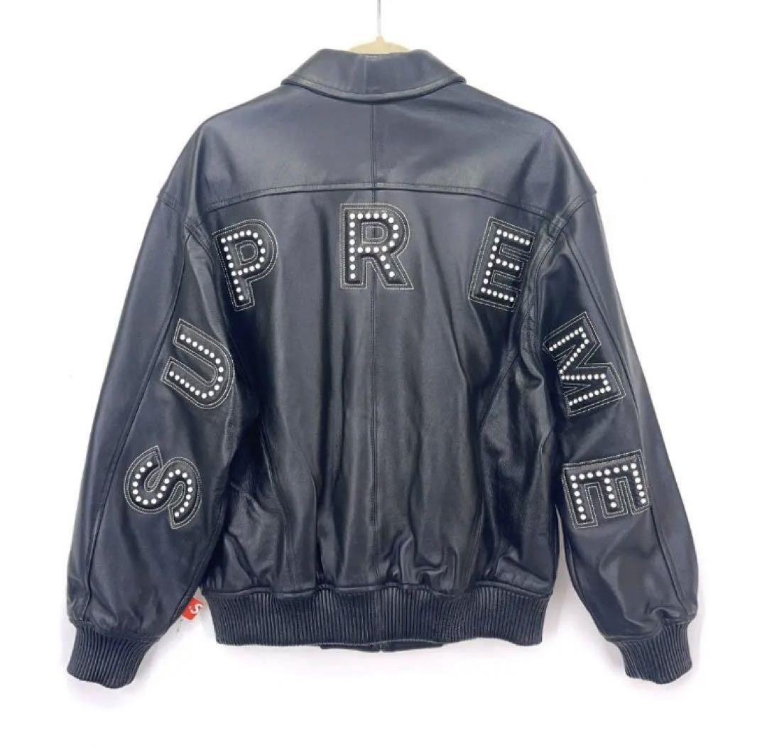 Maker of Jacket Black Leather Jackets Supreme Arc Logo Studded