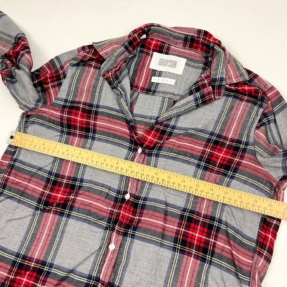 Vintage Grayson The Hero Blouse Size M Gray Red Plaid Button Front Flannel Shirt Size M / US 6-8 / IT 42-44 - 6 Thumbnail