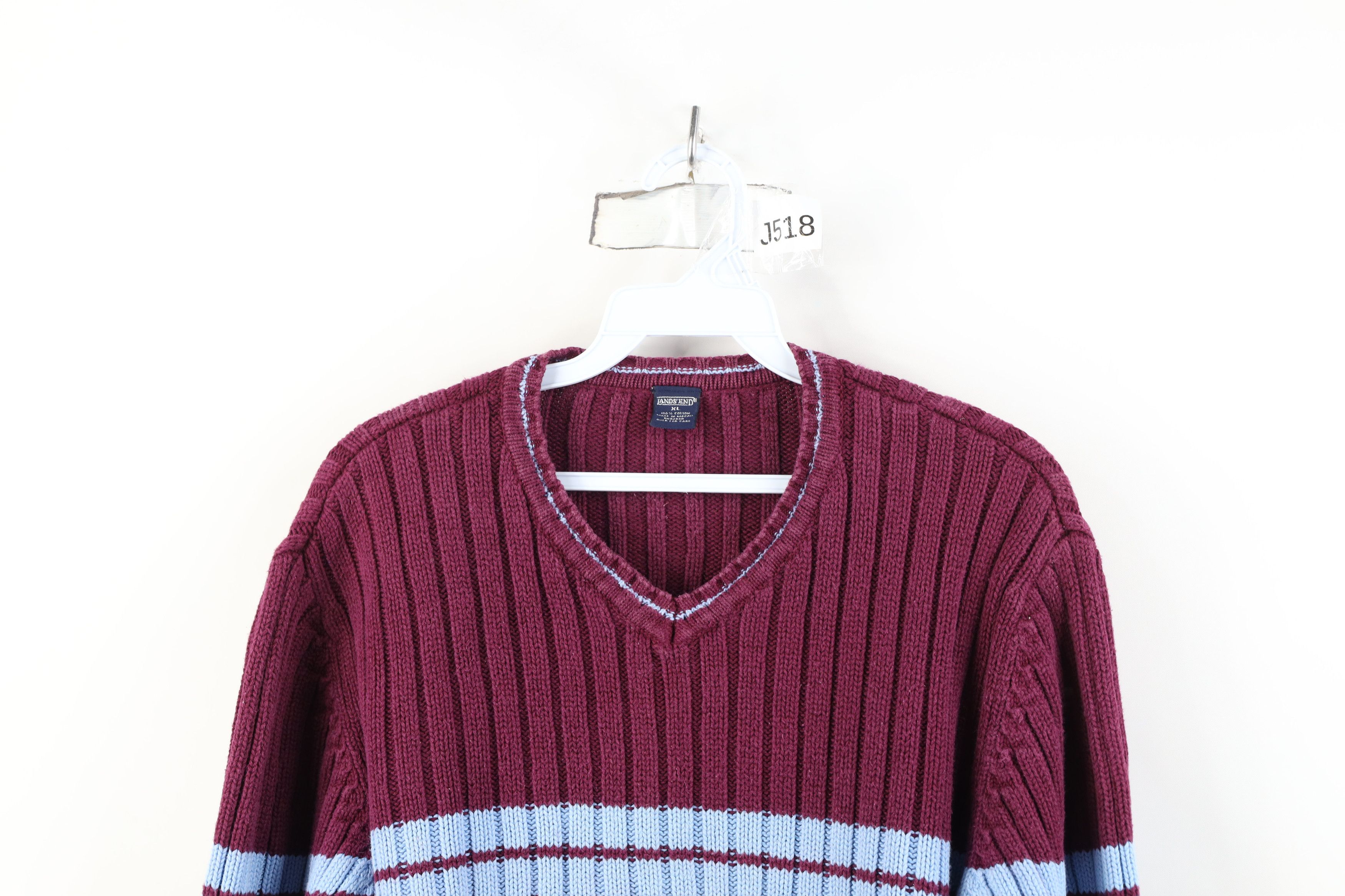 Lands' End Vintage 90s Lands End Heavyweight Cotton Ribbed Knit Sweater Size XL / US 12-14 / IT 48-50 - 2 Thumbnail