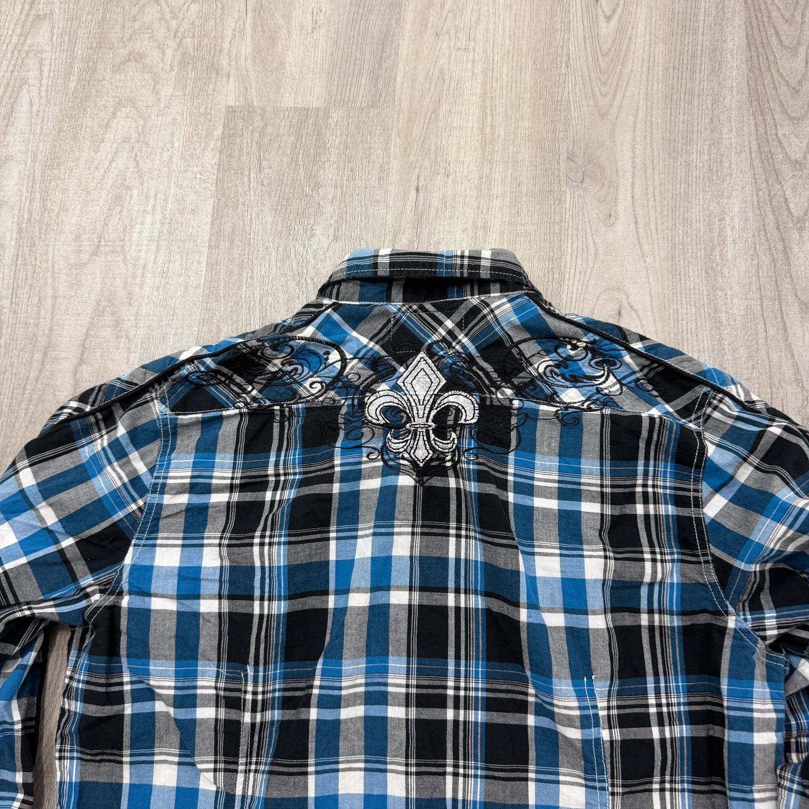 Vintage Vintage POP ICON Cyber Button Shirt Men's 2XL Blue Plaid y2k Size US XXL / EU 58 / 5 - 6 Thumbnail