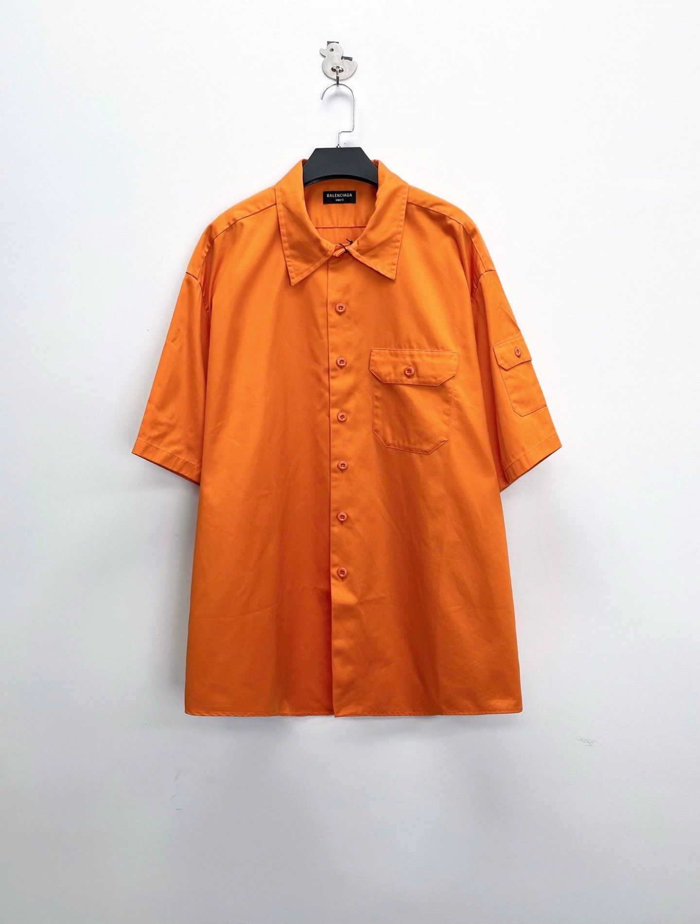 Balenciaga oversized orange short sleeve button-up shirt Size US L / EU 52-54 / 3 - 1 Thumbnail