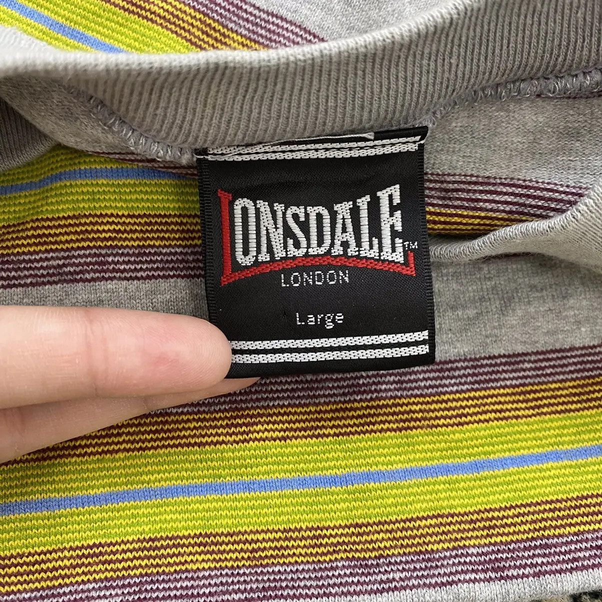 Lonsdale Vintage LONSDALE LONDON Punk Striped Tee Shirt Top Size US L / EU 52-54 / 3 - 6 Thumbnail