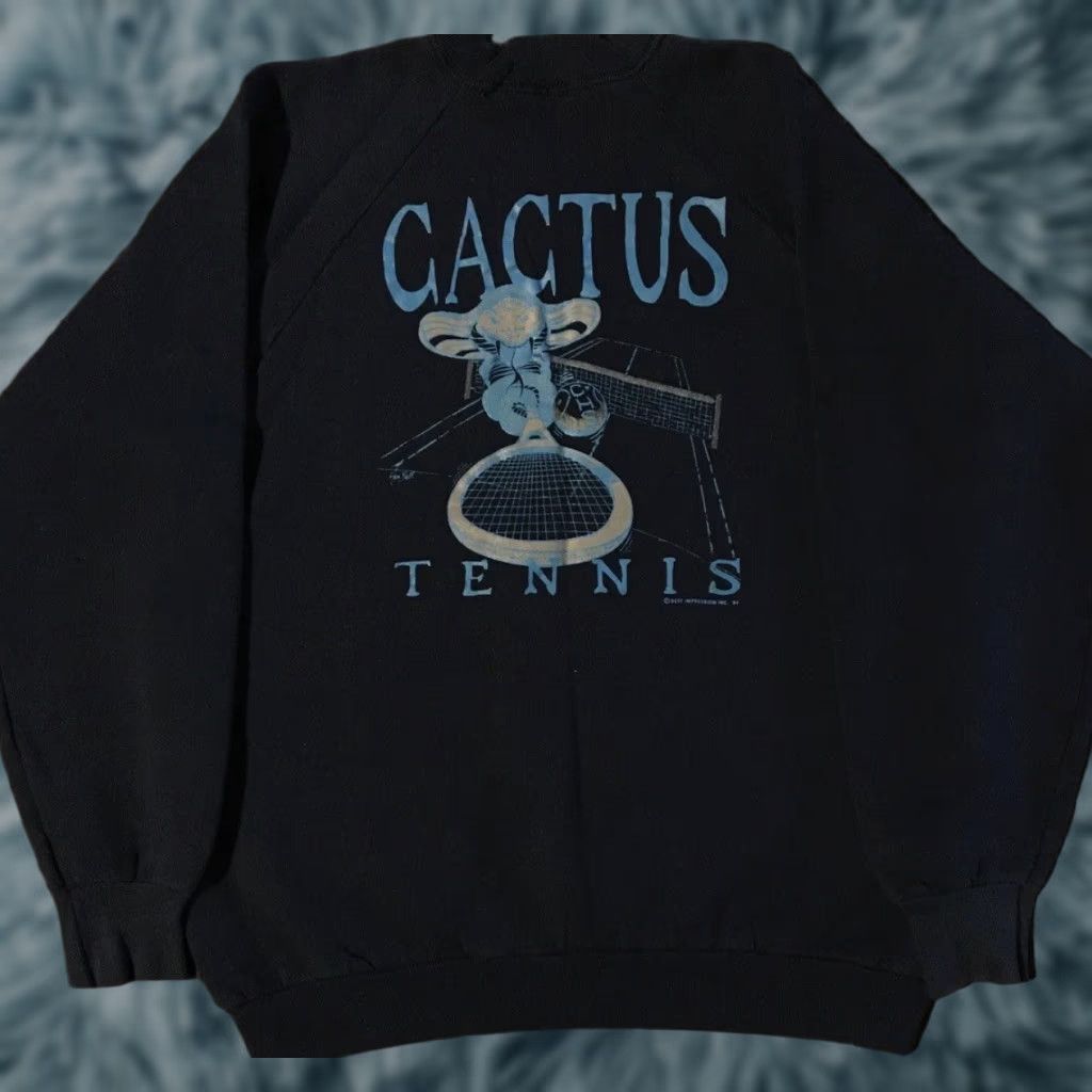 Vintage Vtg 90s Cactus Cobras Tennis Faded Sweatshirt Hoodie M Blue USA School Track PE Grunge 80s Mens Size US M / EU 48-50 / 2 - 1 Thumbnail