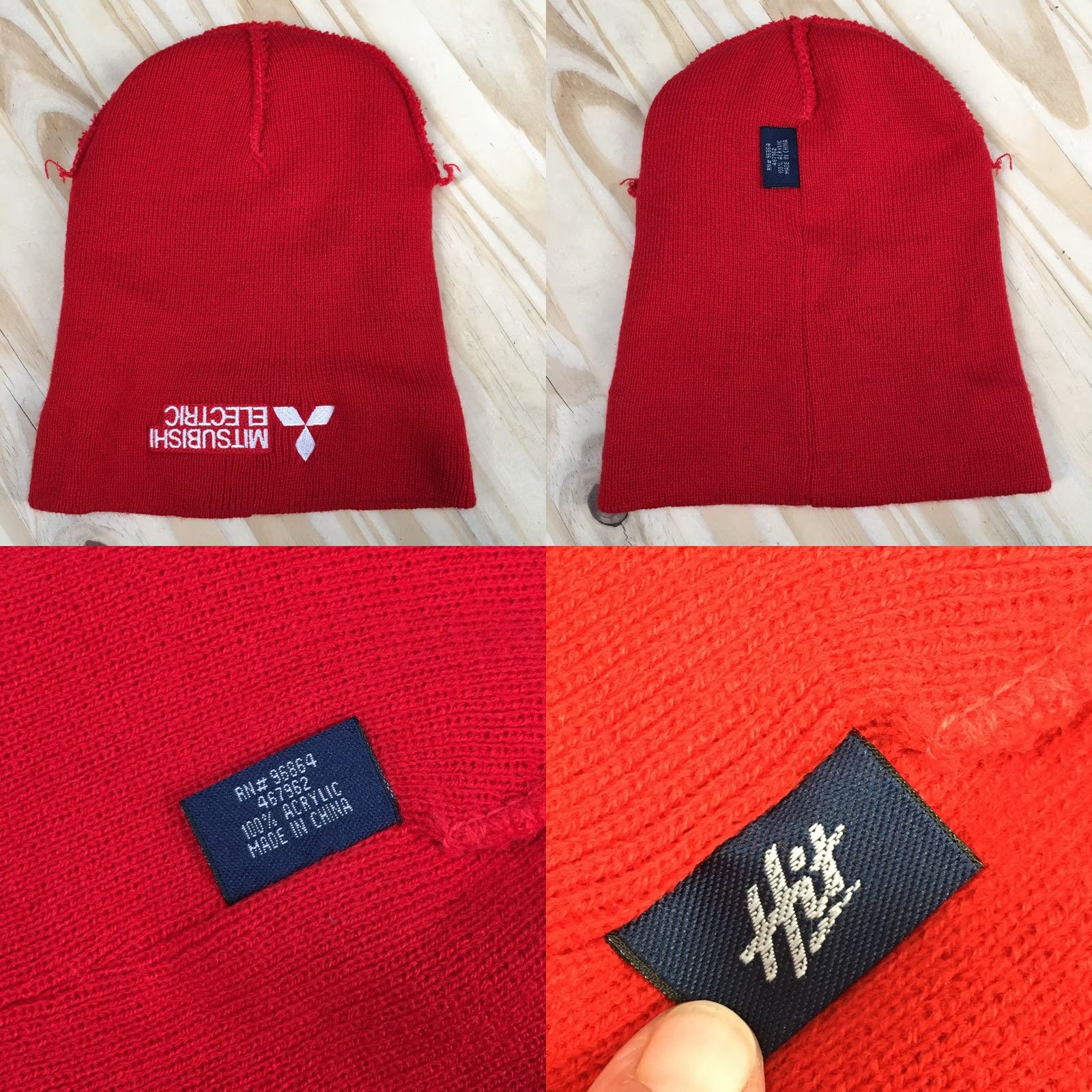Vintage Mitsubishi Electric Hit Winter Beanie Hat Unisex One Size Adjustable Cuffed Red Size ONE SIZE - 8 Thumbnail