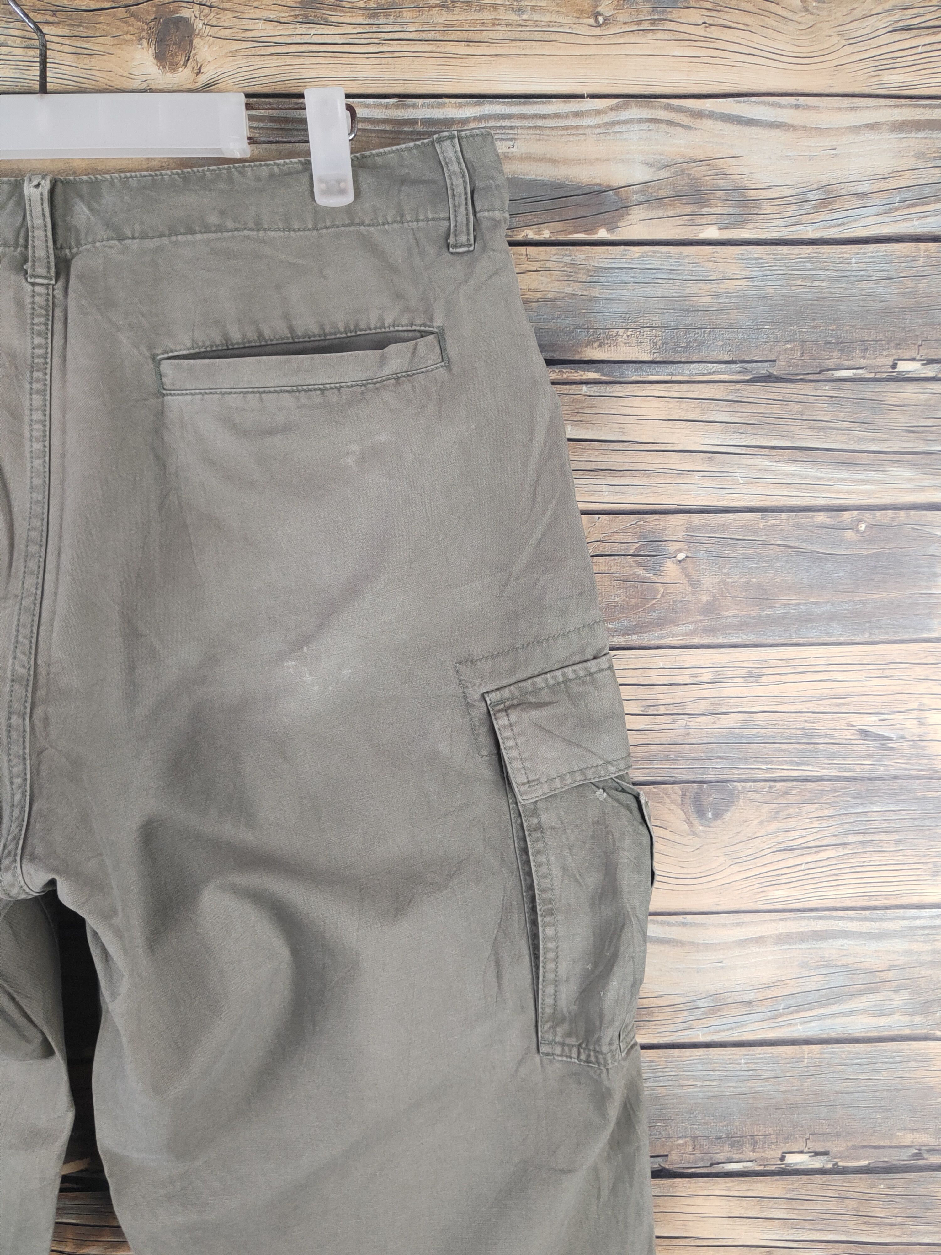 Japanese Brand DL Uniqlo Army Green Faded Multipocket Cargo Pants #46-280T Size US 36 / EU 52 - 10 Thumbnail