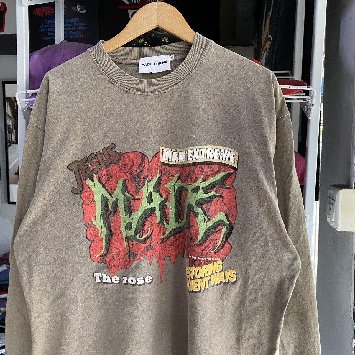 Designer Made Extreme x The Rose T-Shirt Long Sleeve Jesus Printed Size US XL / EU 56 / 4 - 3 Thumbnail