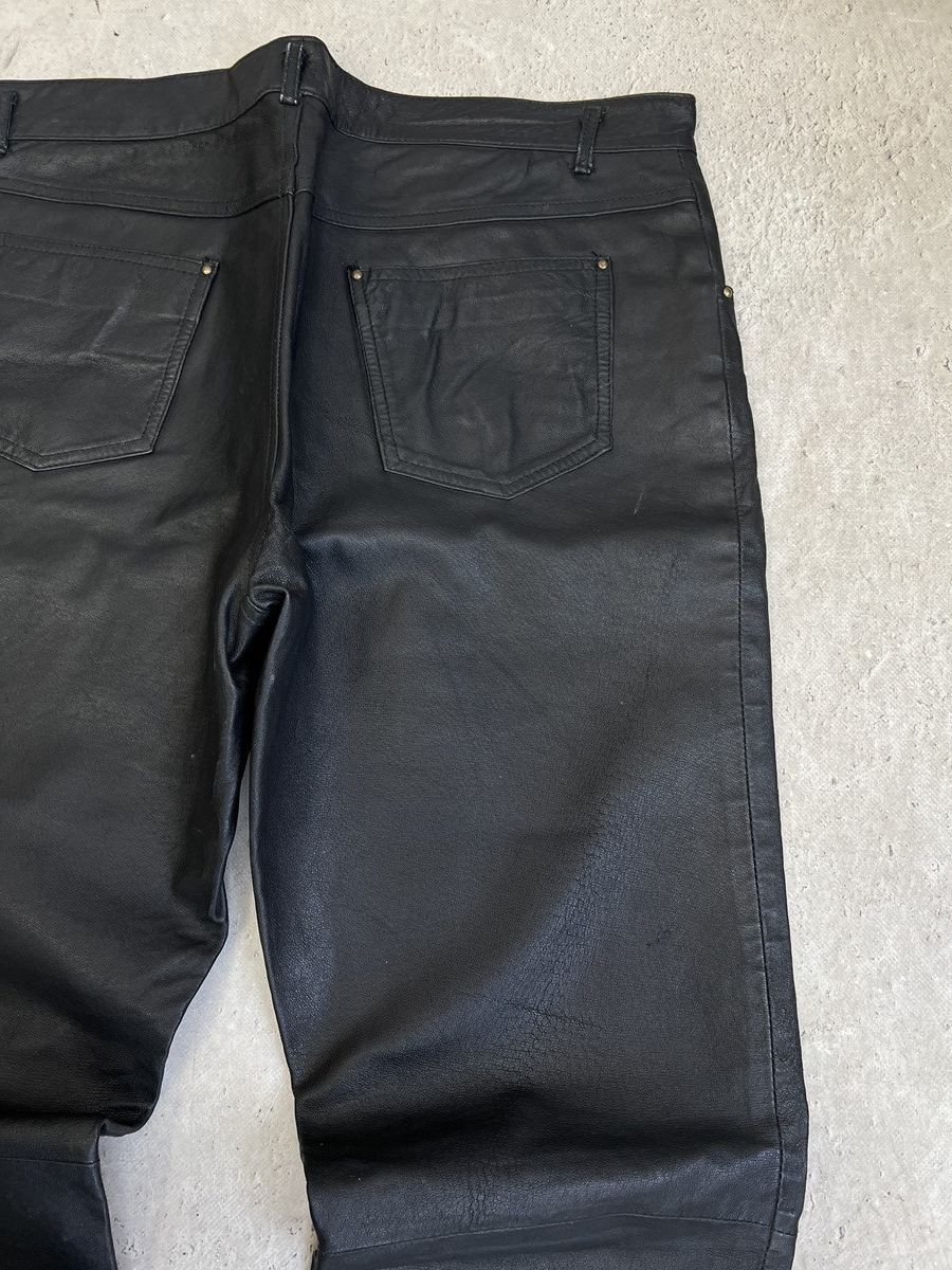 Harley Davidson Black opium leather regular harley davidson style pants y2k Size US 34 / EU 50 - 9 Thumbnail