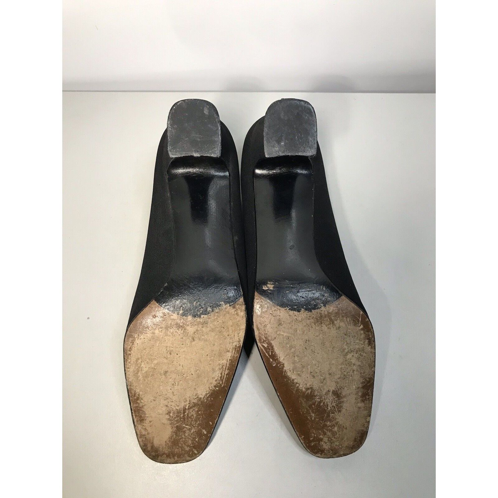 Stuart Weitzman Stuart Weitzman Black Fabric Square Toe Slip On Heels Women’ Size US 8.5 / IT 38.5 - 8 Thumbnail