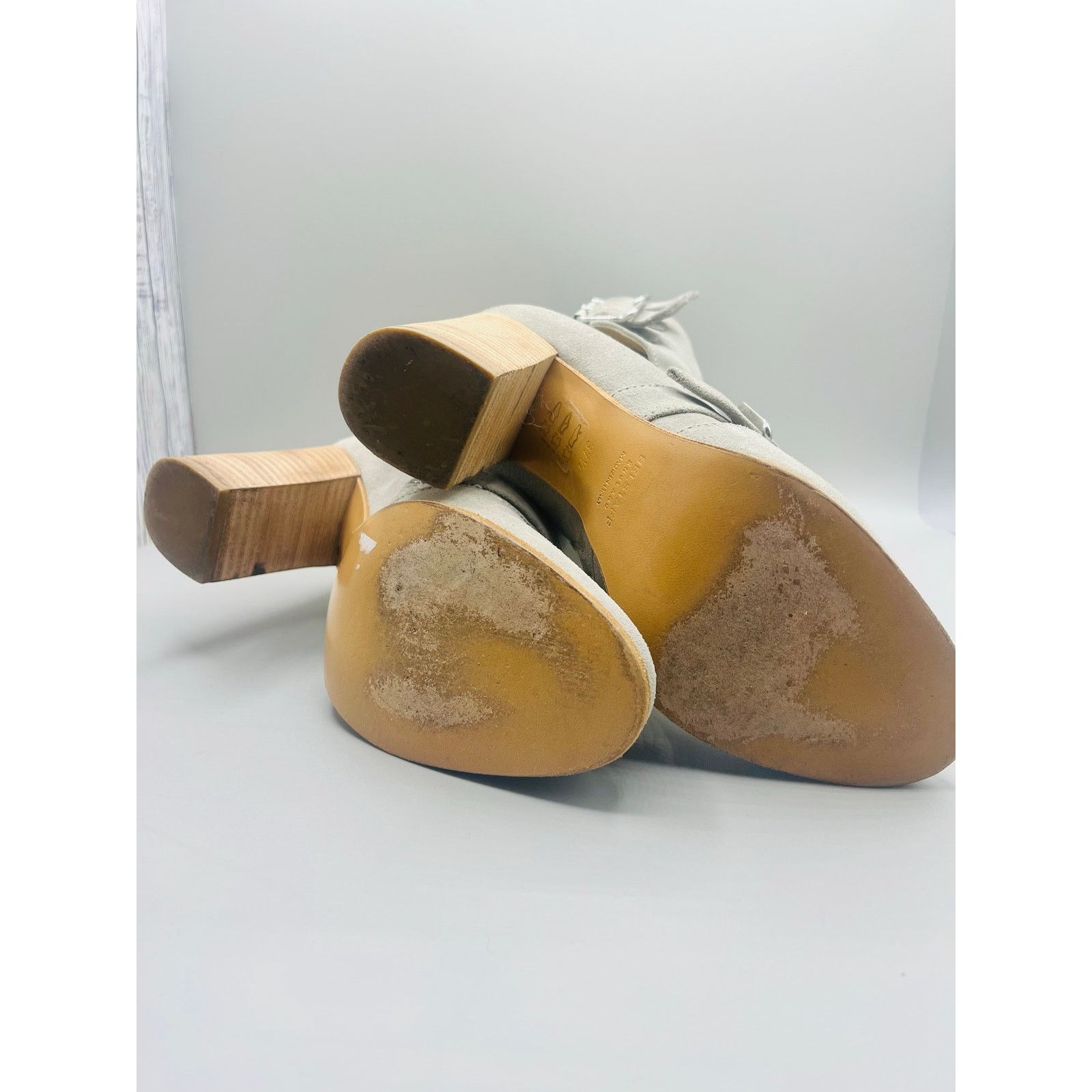Belstaff Woman’s Grey 37.5 Belstaff Leather Boots zipper closure Size US 6.5 / IT 36.5 - 4 Thumbnail