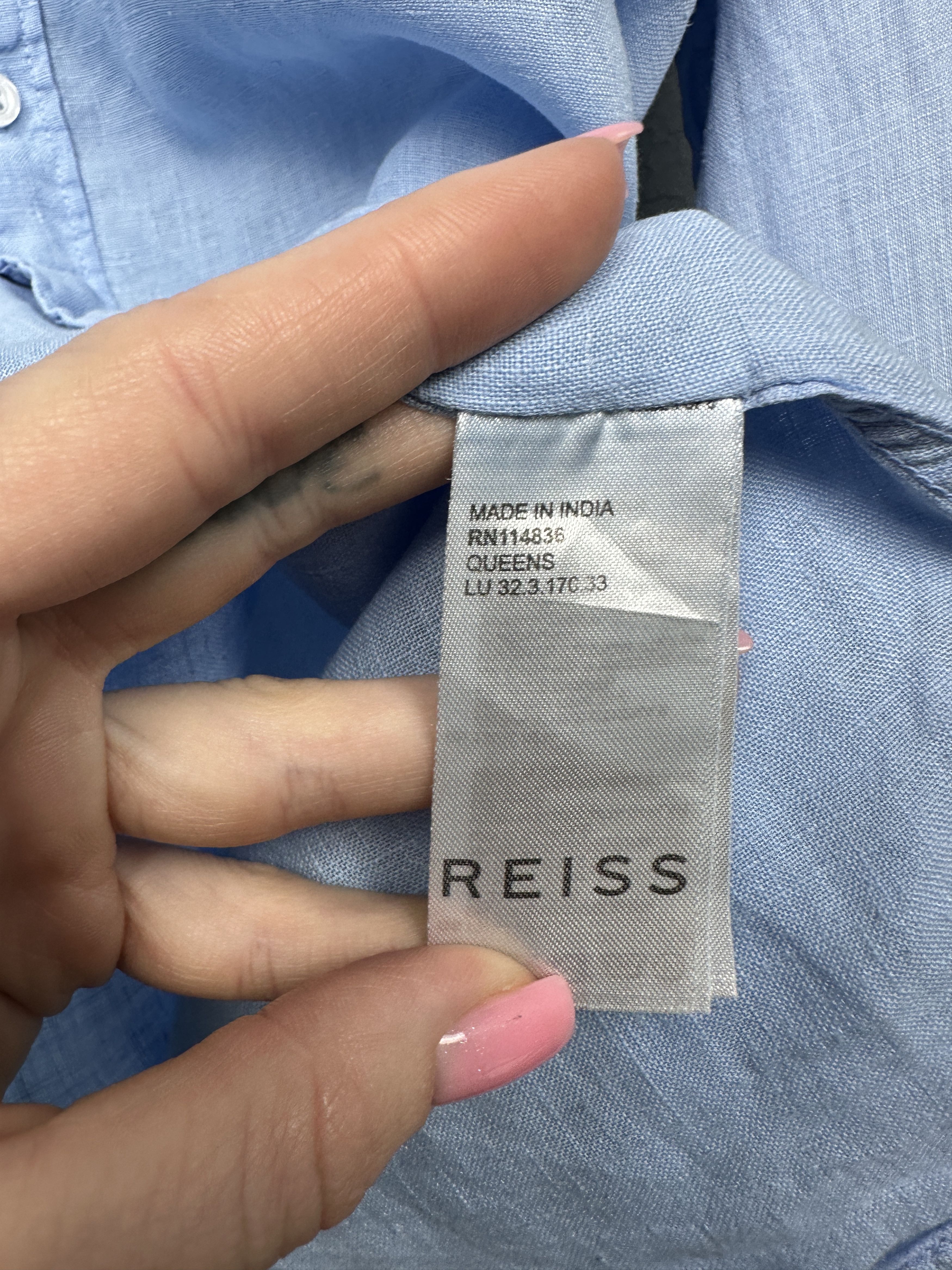Reiss Reiss Mens Linen Long Sleeve Shirt Size US XL / EU 56 / 4 - 4 Thumbnail