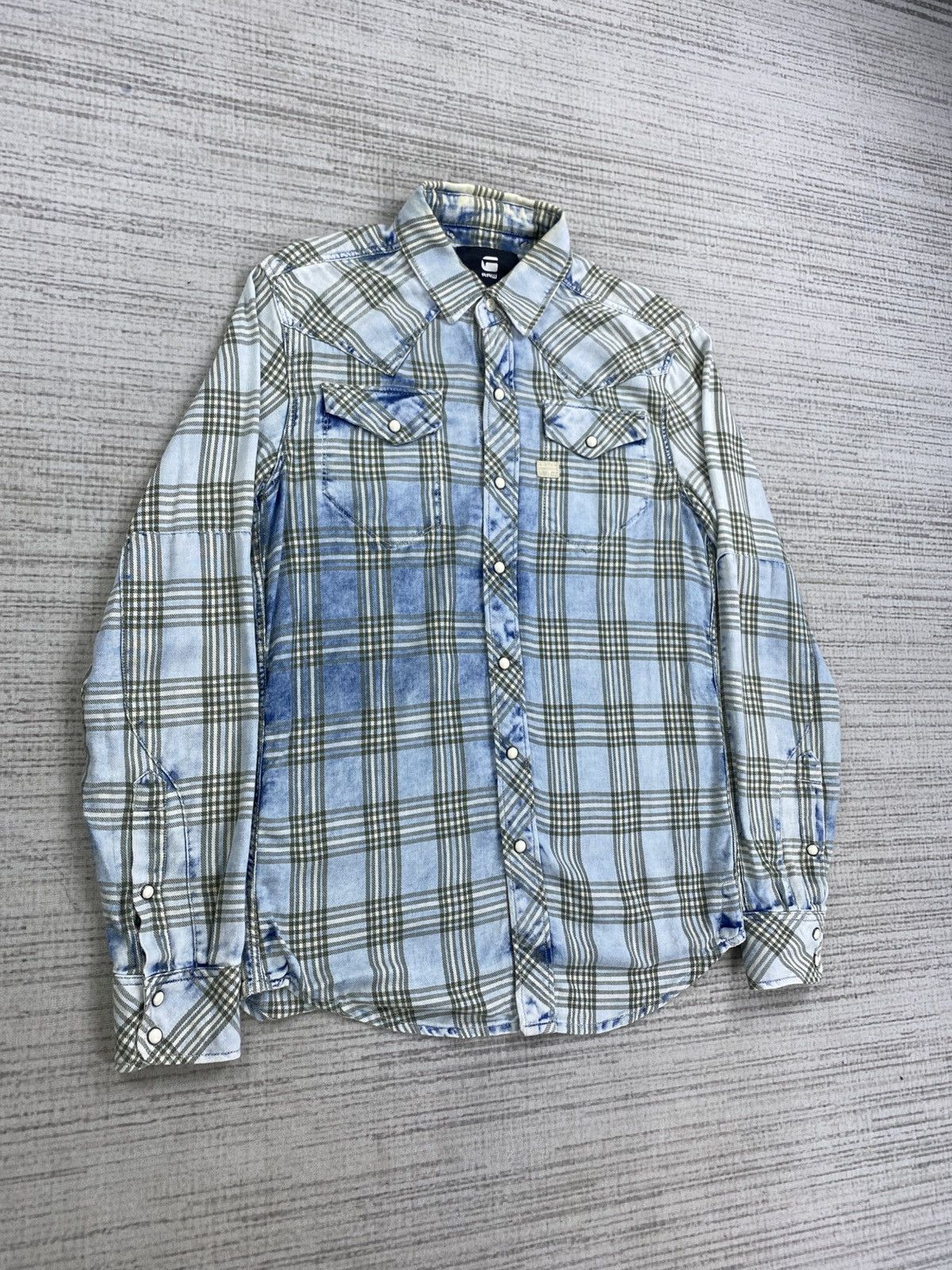G-Star Vintage G-Star Raw Acid Wash Plaid Button Ups Shirt Size US S / EU 44-46 / 1 - 3 Thumbnail