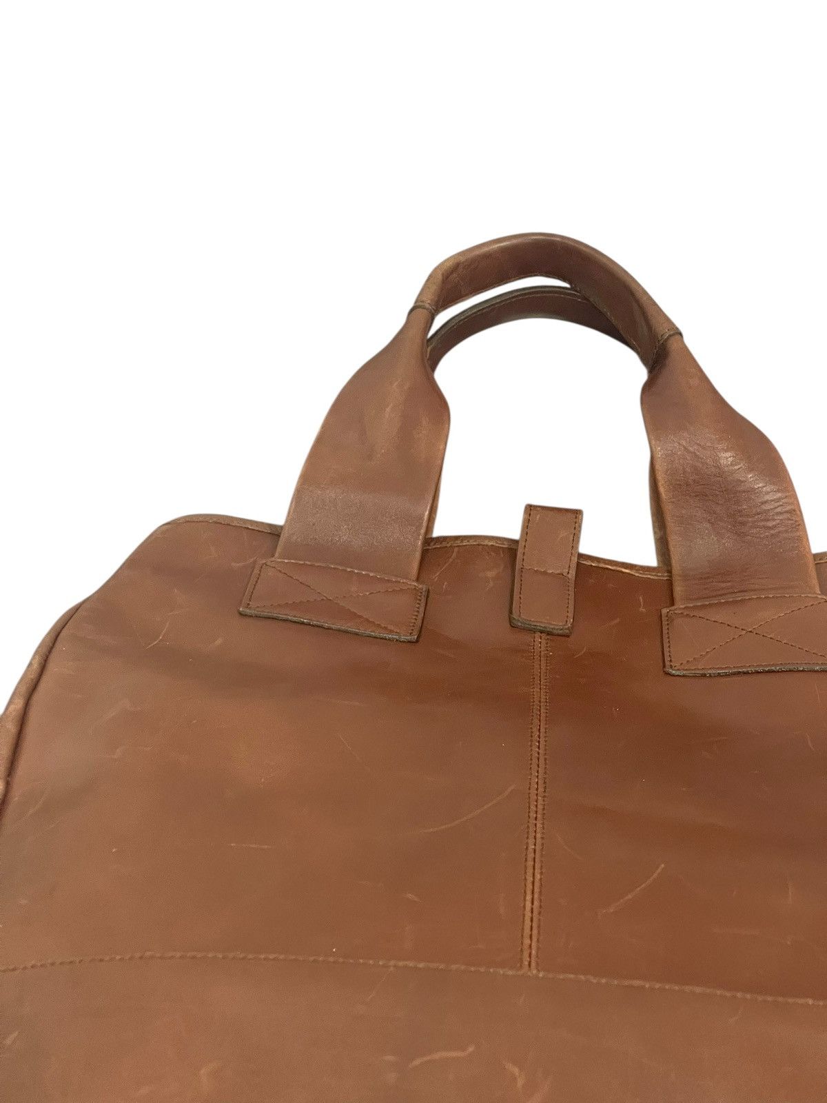 Leather Full Leather Patina Vtg Message Japan Tote Bag 2🟩1 Size ONE SIZE - 16 Thumbnail