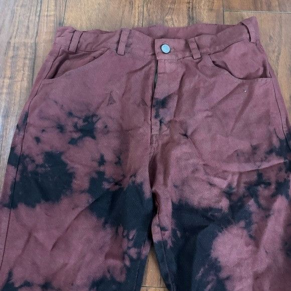 Designer NEW RED TIE DYE DENIM JEANS SZ LARGE L Size US 32 / EU 48 - 2 Thumbnail