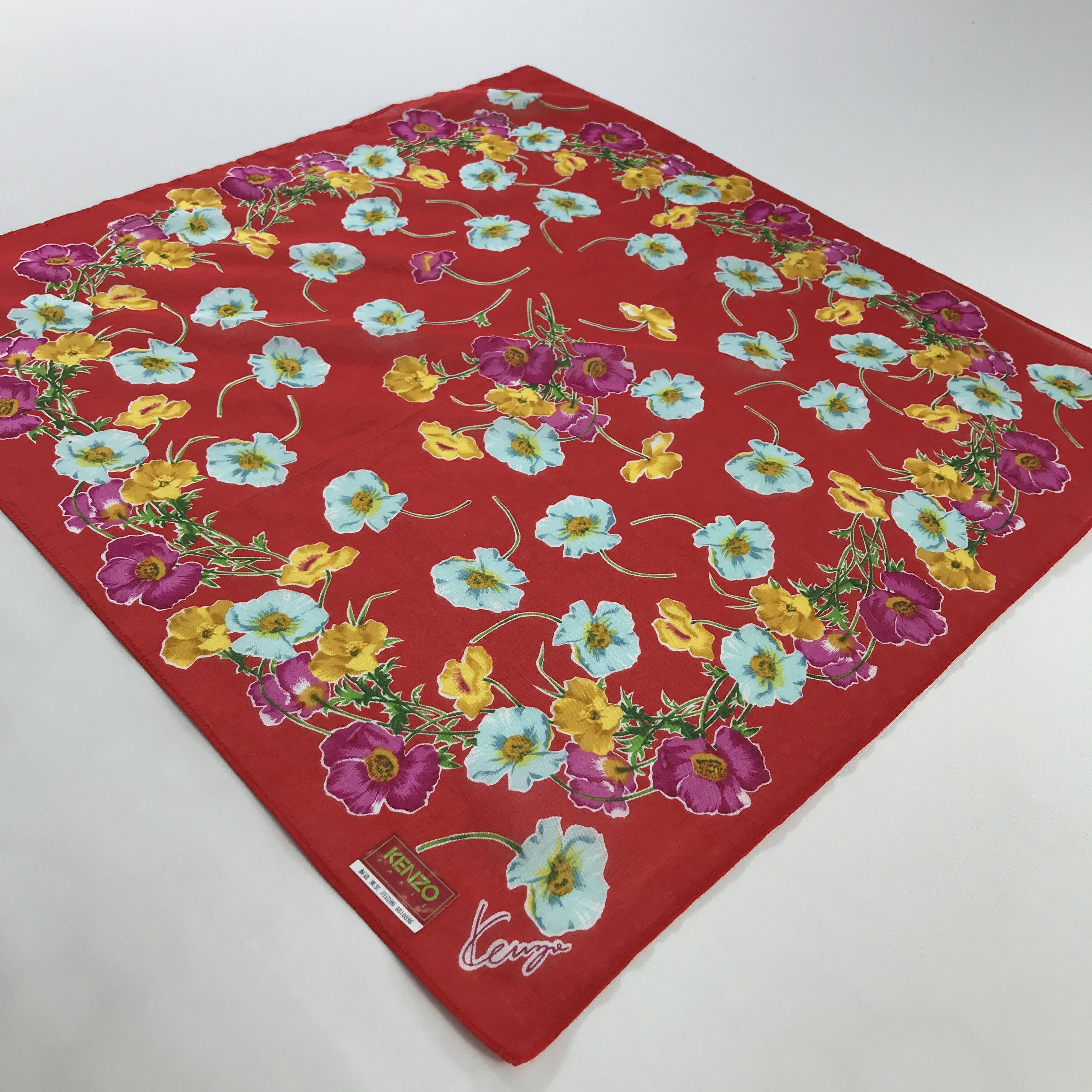 Kenzo × Vintage Kenzo Bandana / Handkerchief / Neckerchief - S585 Size ONE SIZE - 2 Thumbnail