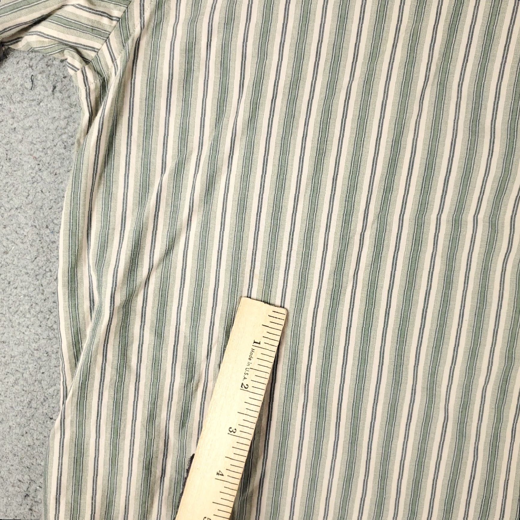 Tommy Hilfiger Tommy Hilfiger Shirt XL Beige Green Striped Button-Up Long Sleeve Stained Mens Size US XL / EU 56 / 4 - 4 Thumbnail