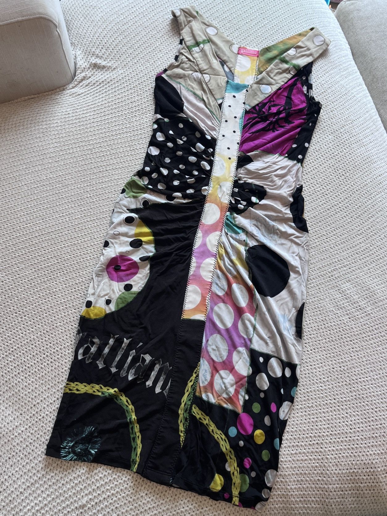 John Galliano Designer Archival Galliano Sleeveless Midi Dress Size S Size S / US 4 / IT 40 - 1 Thumbnail