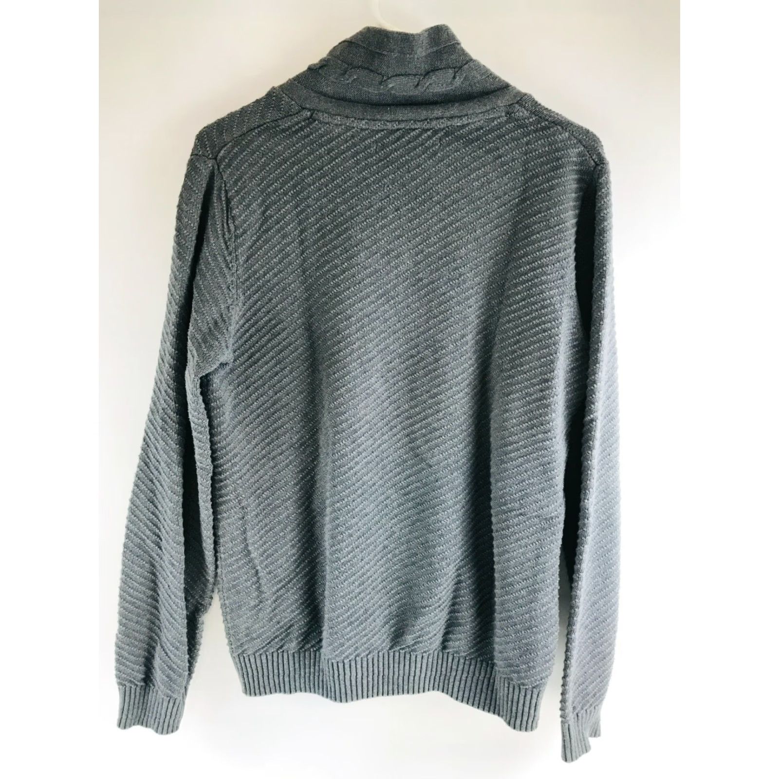 Sean John Sean John Sweater Women's Size Large Gray Cable-Knit Rib Shawl Neck Pullover Size L / US 10 / IT 46 - 2 Thumbnail