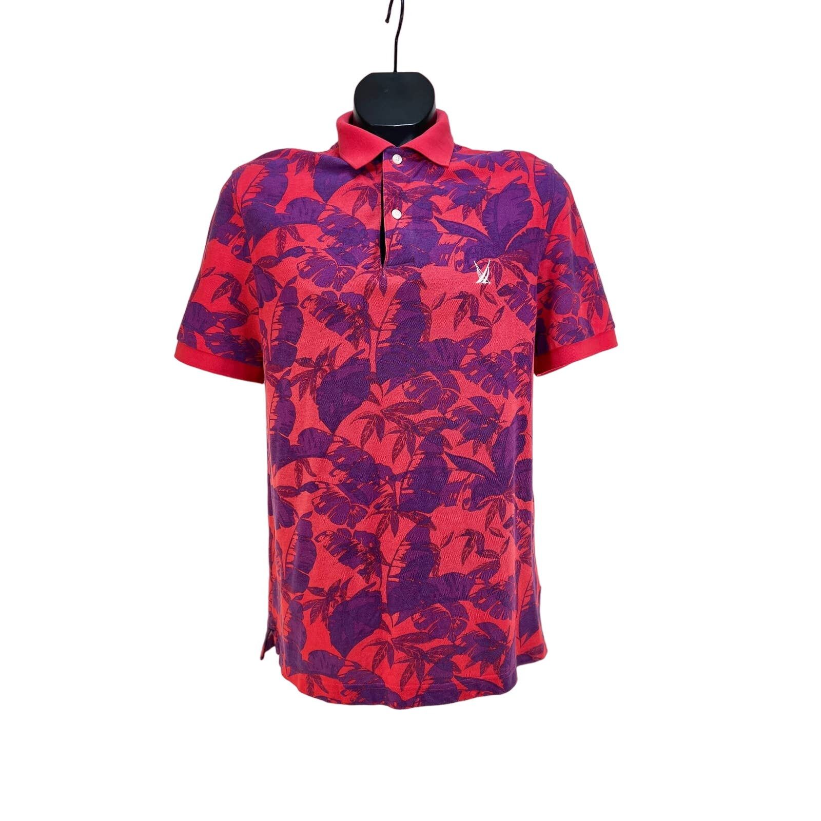 Nautica Nautica Palm Printed Polo Shirt Tropical Beachy Pink Size US M / EU 48-50 / 2 - 1 Thumbnail