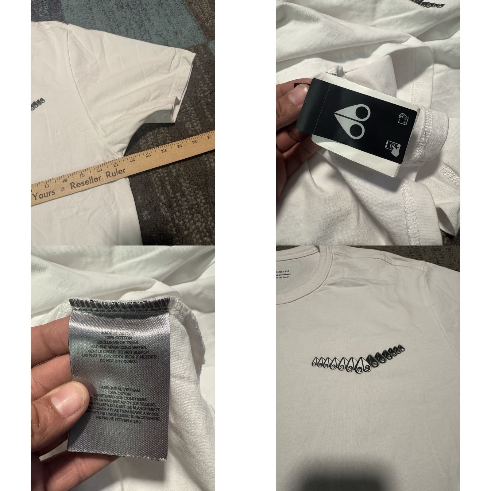 Moose Knuckles Moose Knuckles Shirt White Logo Short Sleeve S Adults Unisex Crew Neck Jersey Cotton T-Shirt Logo White Vintage No Size US S / EU 44-46 / 1 - 9 Thumbnail