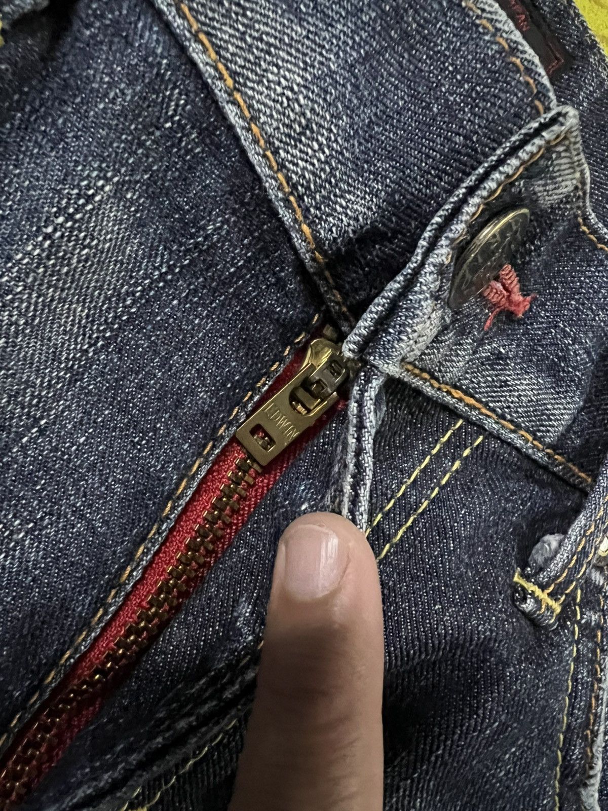 Edwin 💥Vintage Edwin Blue Trip Tokyo Japan Washed Jean Size US 31 - 13 Thumbnail