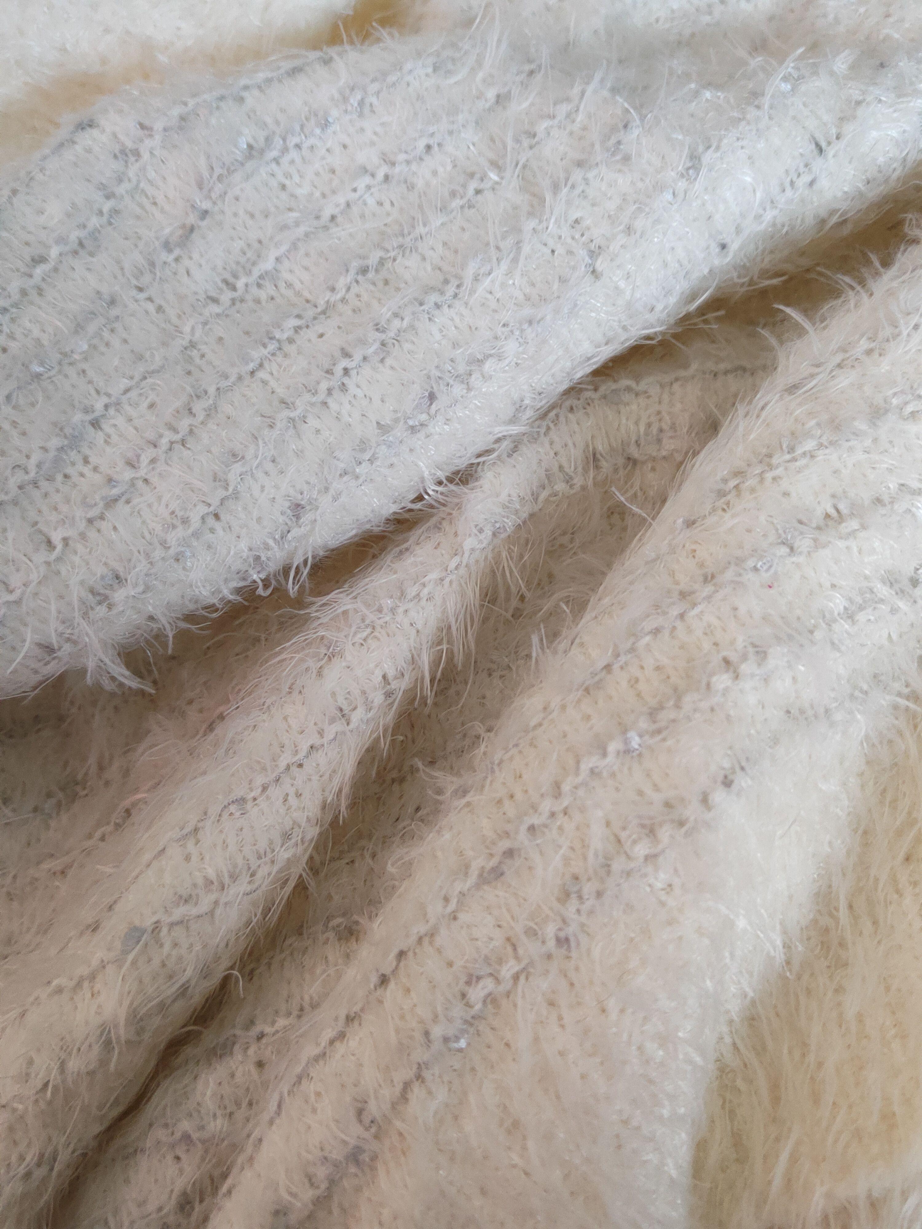 Aran Isles Knitwear Vis Cream Shag Shaggy Fur Mohair Knitwear #S1940 Size M / US 6-8 / IT 42-44 - 10 Thumbnail