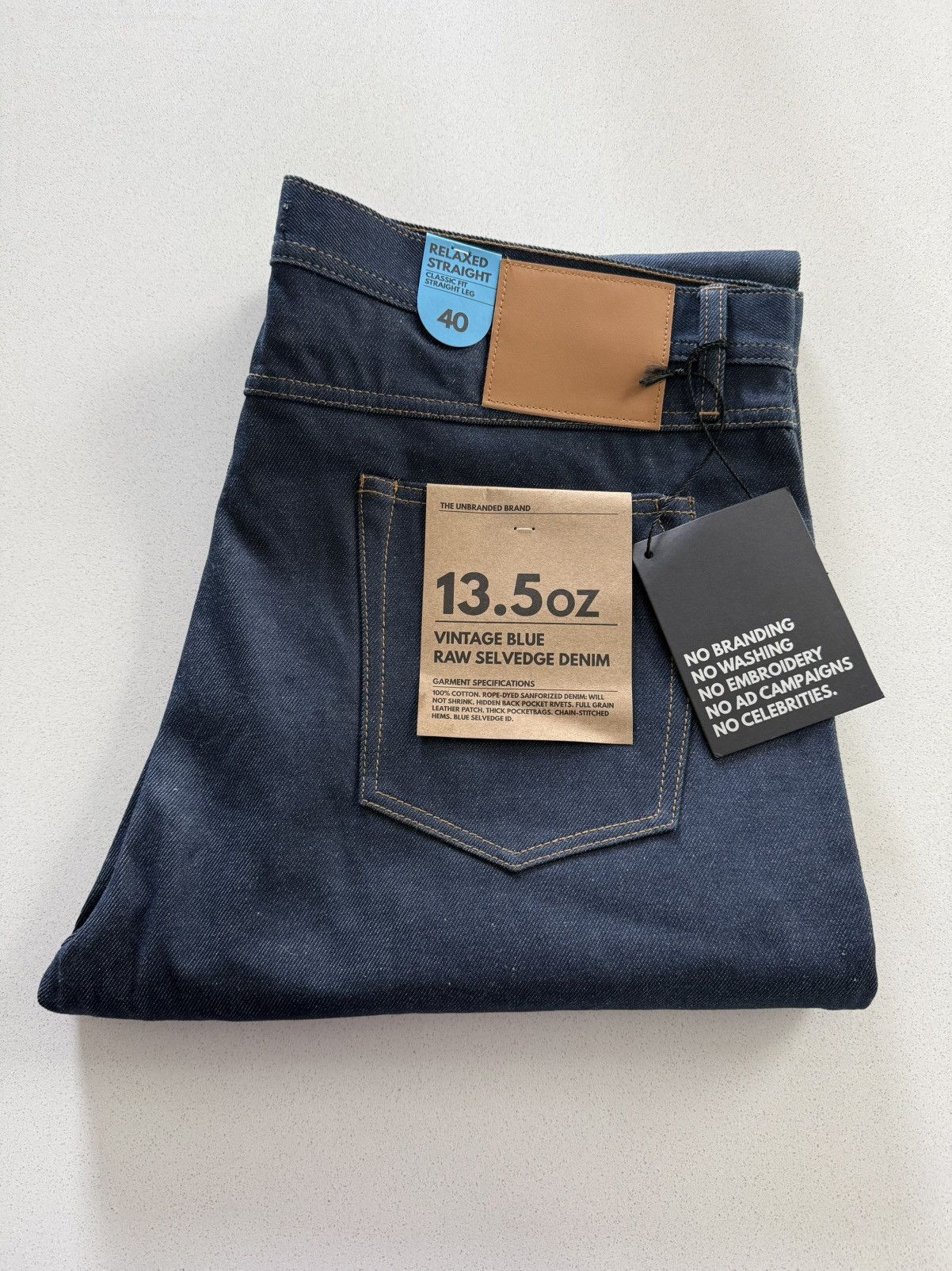 The Unbranded Brand Relaxed Straight Fit Selvage Jeans Size US 40 / EU 56 - 1 Thumbnail