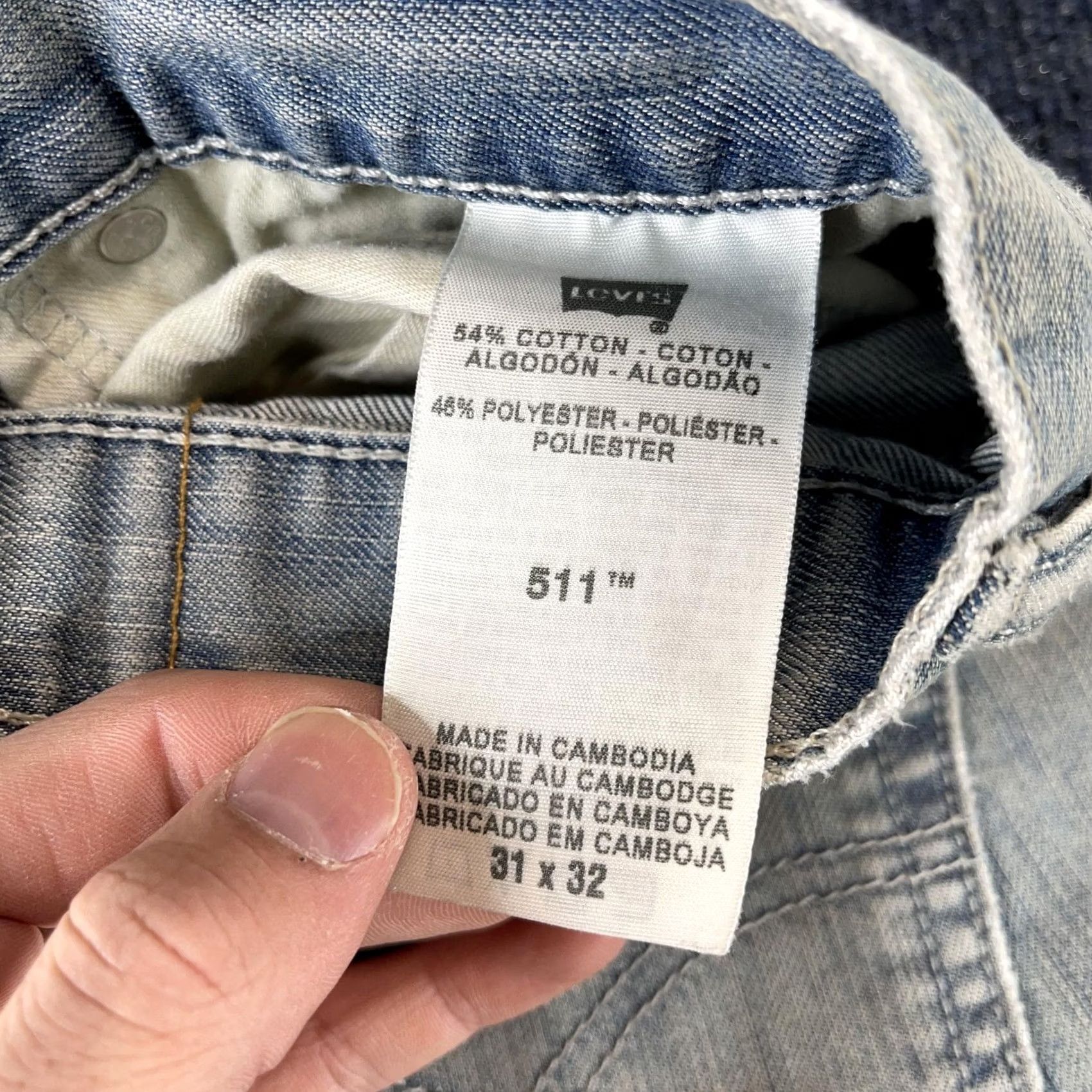 Levi's Levi's 511 Jeans Mens 31x30 Light Wash Blue Denim Slim Straight Casual Fit Size US 31 - 3 Thumbnail