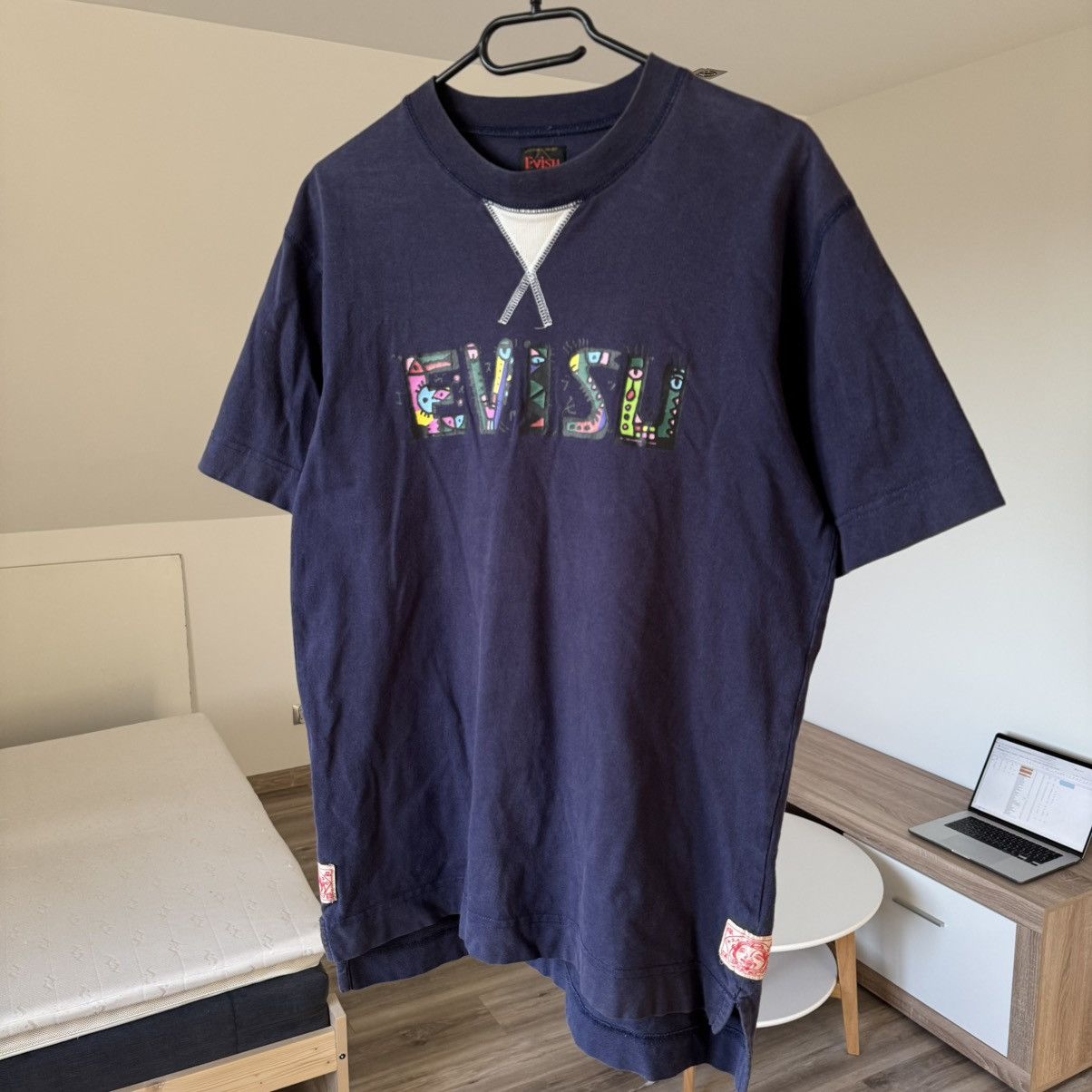 Evisu × Japanese Brand Evisu Vintage Washed Navy Logo T-shirt L Japanese brand Size US L / EU 52-54 / 3 - 9 Thumbnail