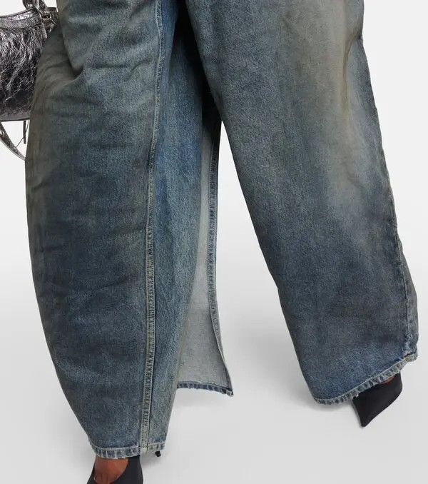Balenciaga o1s1rm1024 Maxi Skirt Jeans in Blue Size 28" / US 6 / IT 42 - 6 Thumbnail