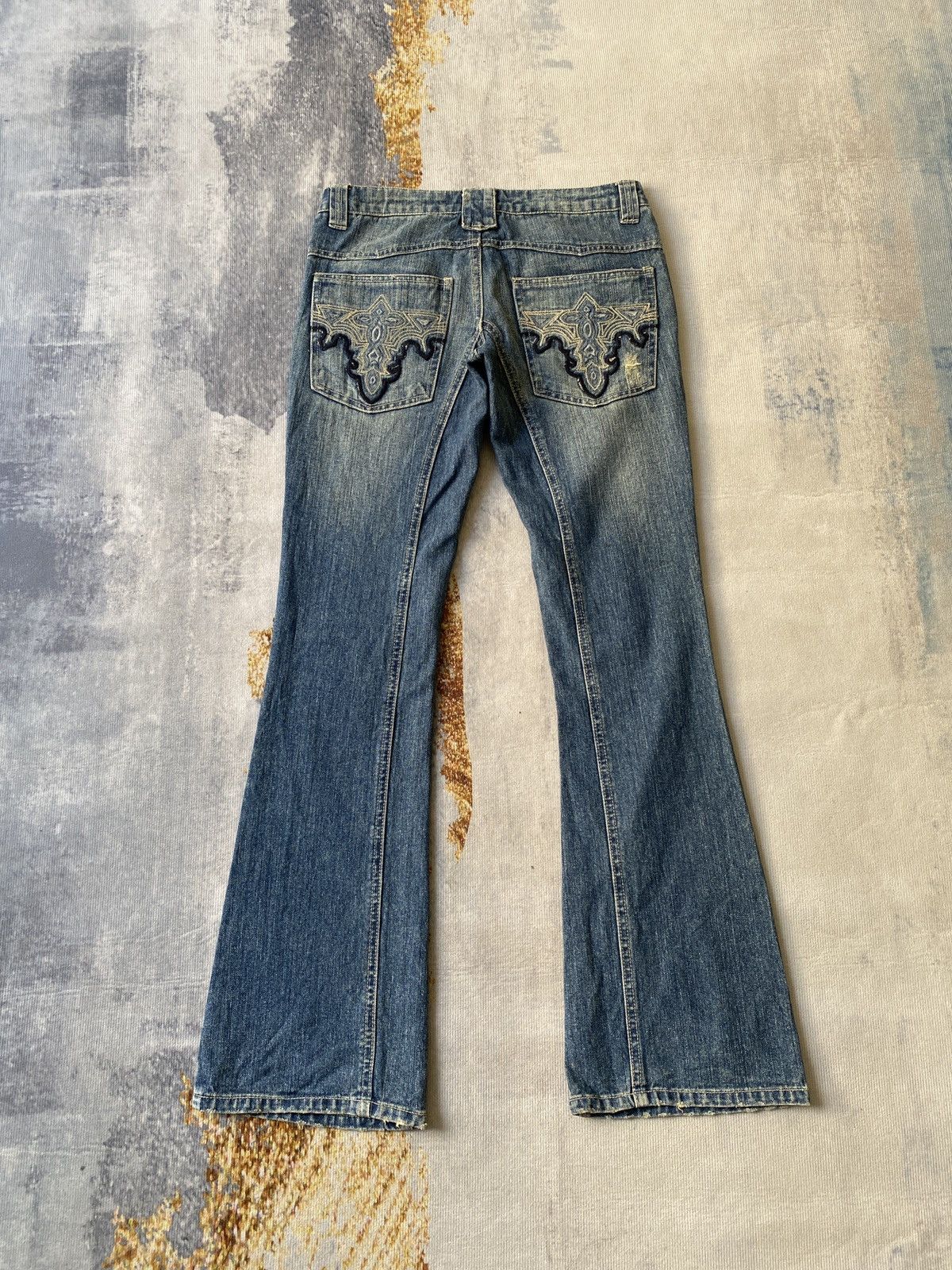 Japanese Brand × Tornado Mart 1990’s Miss Artemis Tribal Design Flare Denim Size US 29 - 6 Thumbnail