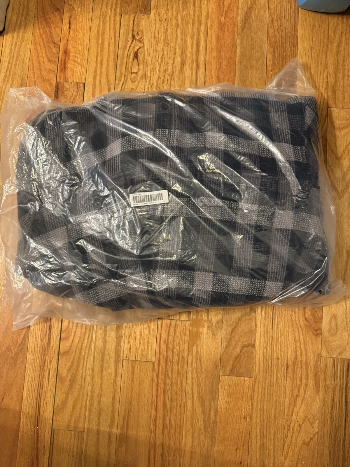 Supreme Supreme Waffle Plaid Hooded Shirt Black size XL Size US XL / EU 56 / 4 - 2 Thumbnail