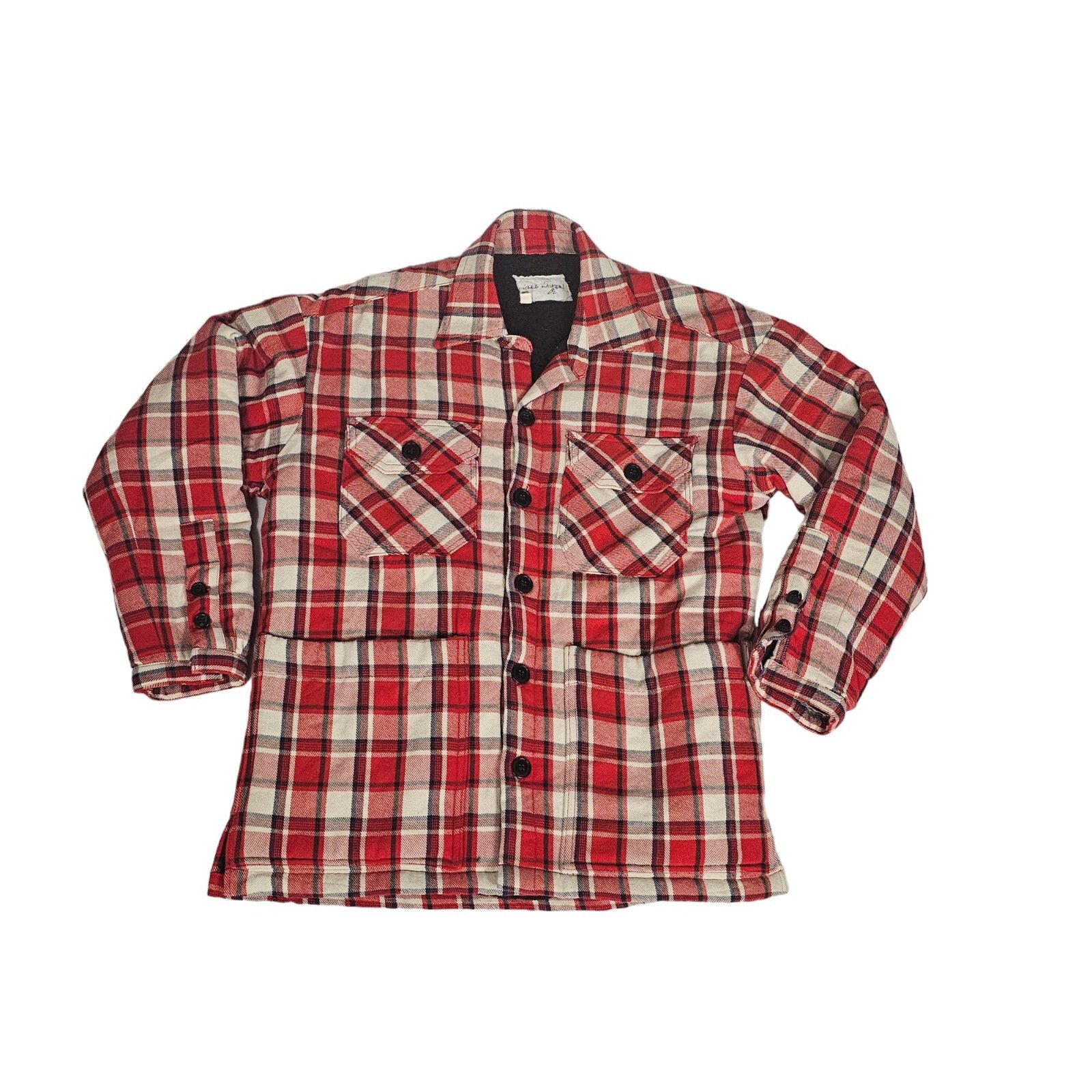 Greg Lauren Greg Lauren Red Plaid Sherpa Lined Boxy Shirt Size 1 Made i Size US S / EU 44-46 / 1 - 2 Thumbnail