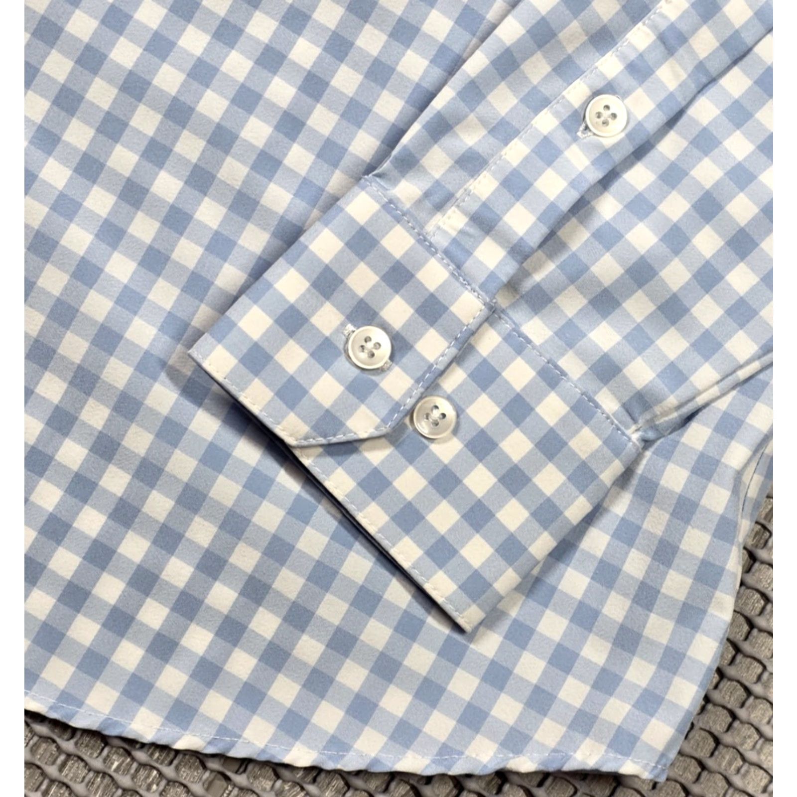 Mizzen+Main Mizzen Main Leeward Button up Shirt L Blue White Gingham Check Trim Fit Size US L / EU 52-54 / 3 - 6 Thumbnail