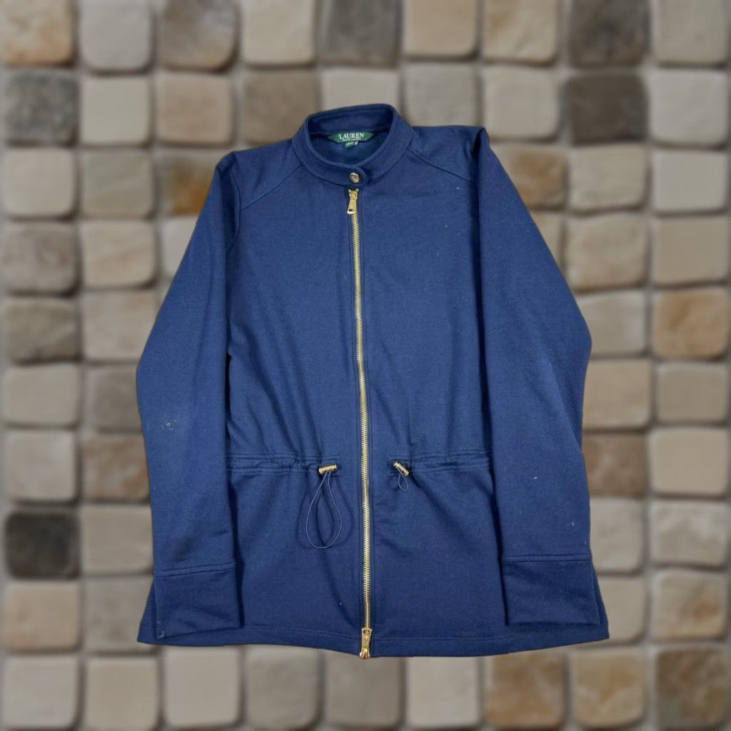 Ralph Lauren Lauren Ralph Lauren Jacket Womens Small Blue Cotton Blend Full Zip Size S / US 4 / IT 40 - 1 Thumbnail