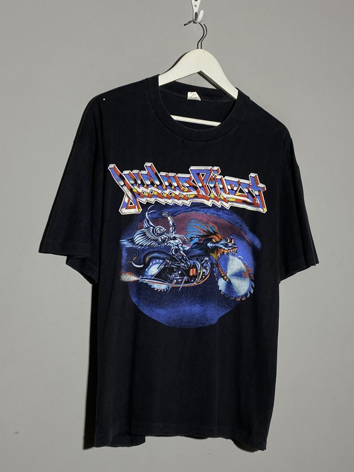 Judas Priest 90s Vintage Judas Priest 1991 Painkiller Rock Metal T-Shirt Size US M / EU 48-50 / 2 - 2 Thumbnail